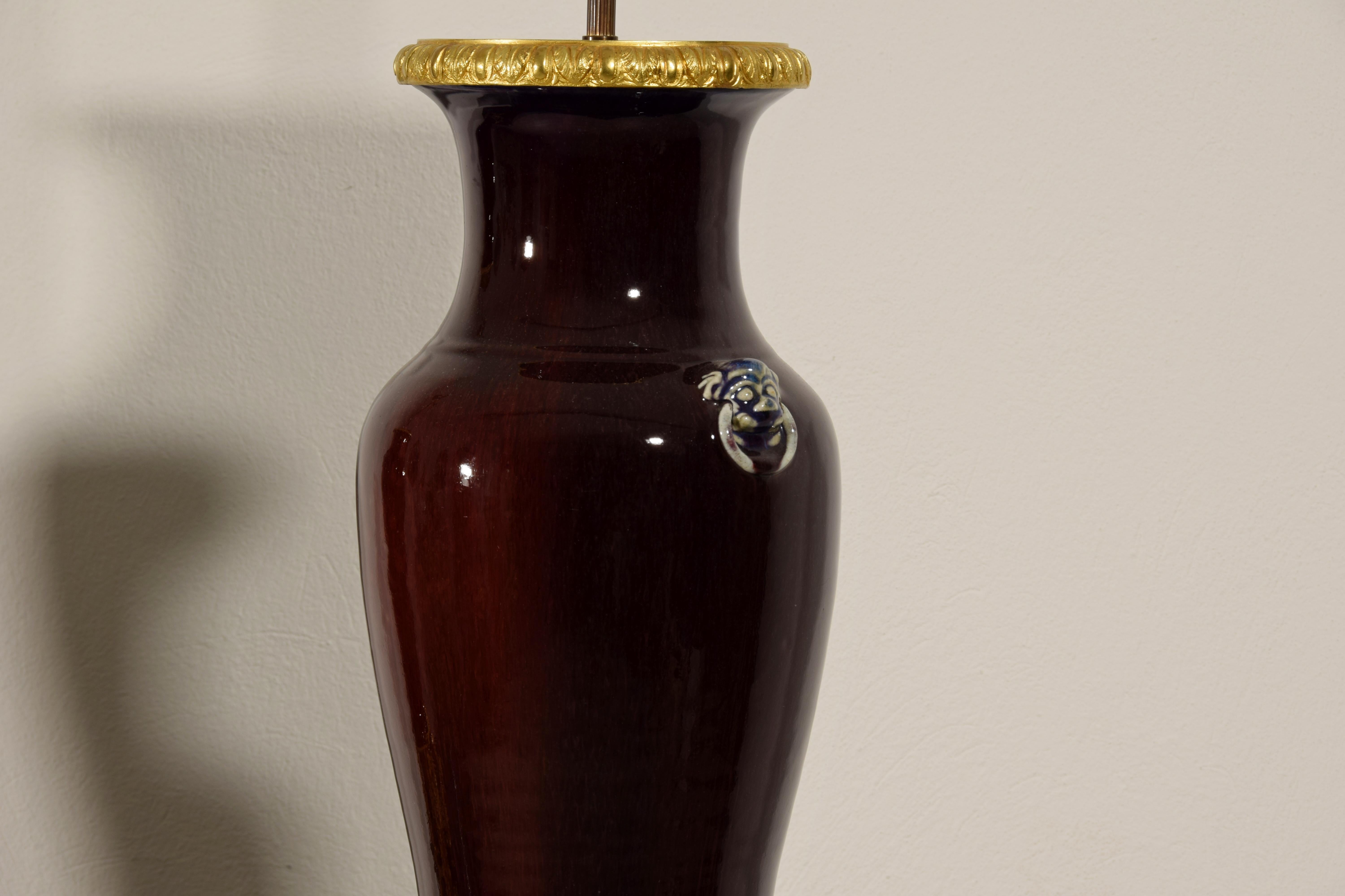 Paire de lampes françaises du 19e siècle avec vase en céramique chinoise en vente 9