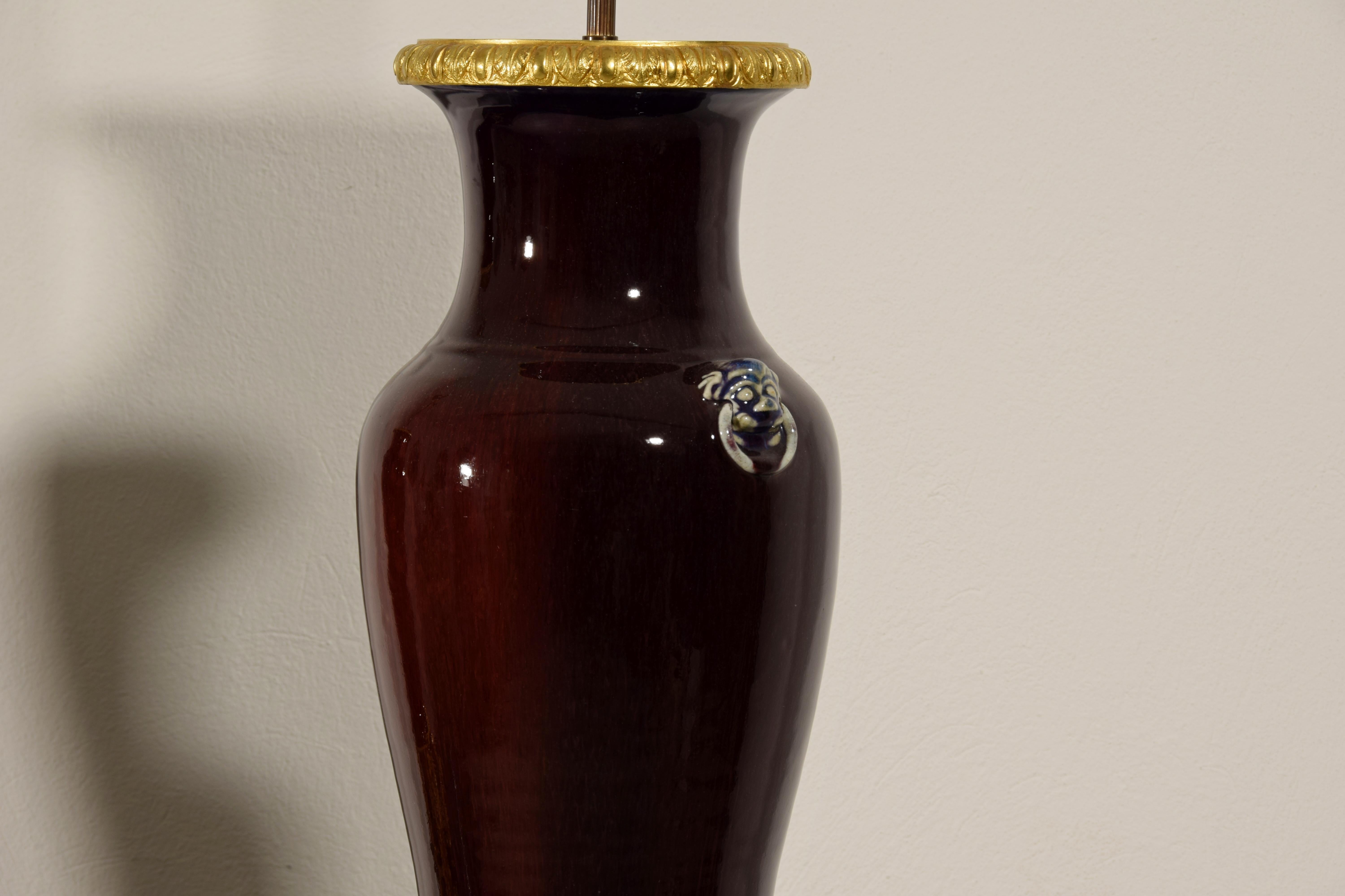 19th Century Pair of French Lamps with Chinese Ceramic Vase 11