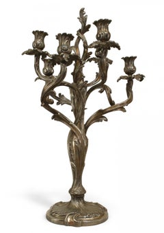 19th Century Pair of French Louis XV Silver Plate Candelabras