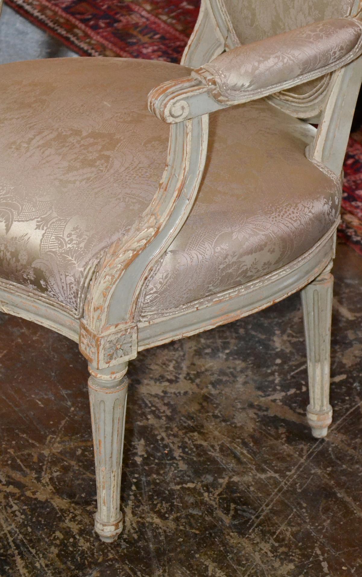 19th Century Pair of French Louis XVI Armchairs 1