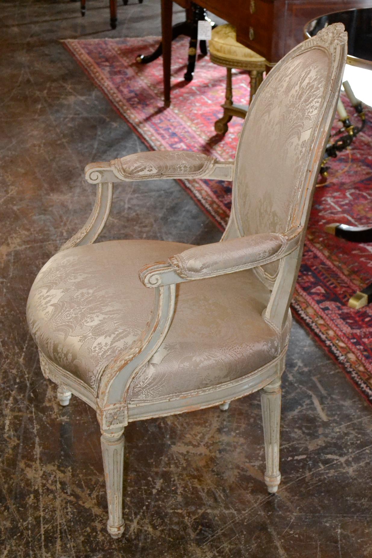 19th Century Pair of French Louis XVI Armchairs 3