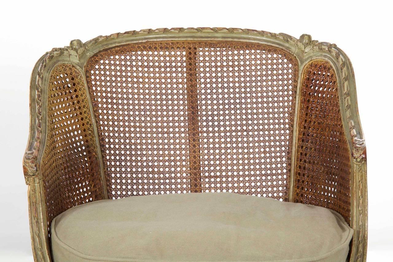 19th Century Pair of French Louis XVI Style Antique Roundback Armchairs 1