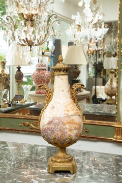 19th Century Pair of French Marble Cassolettes