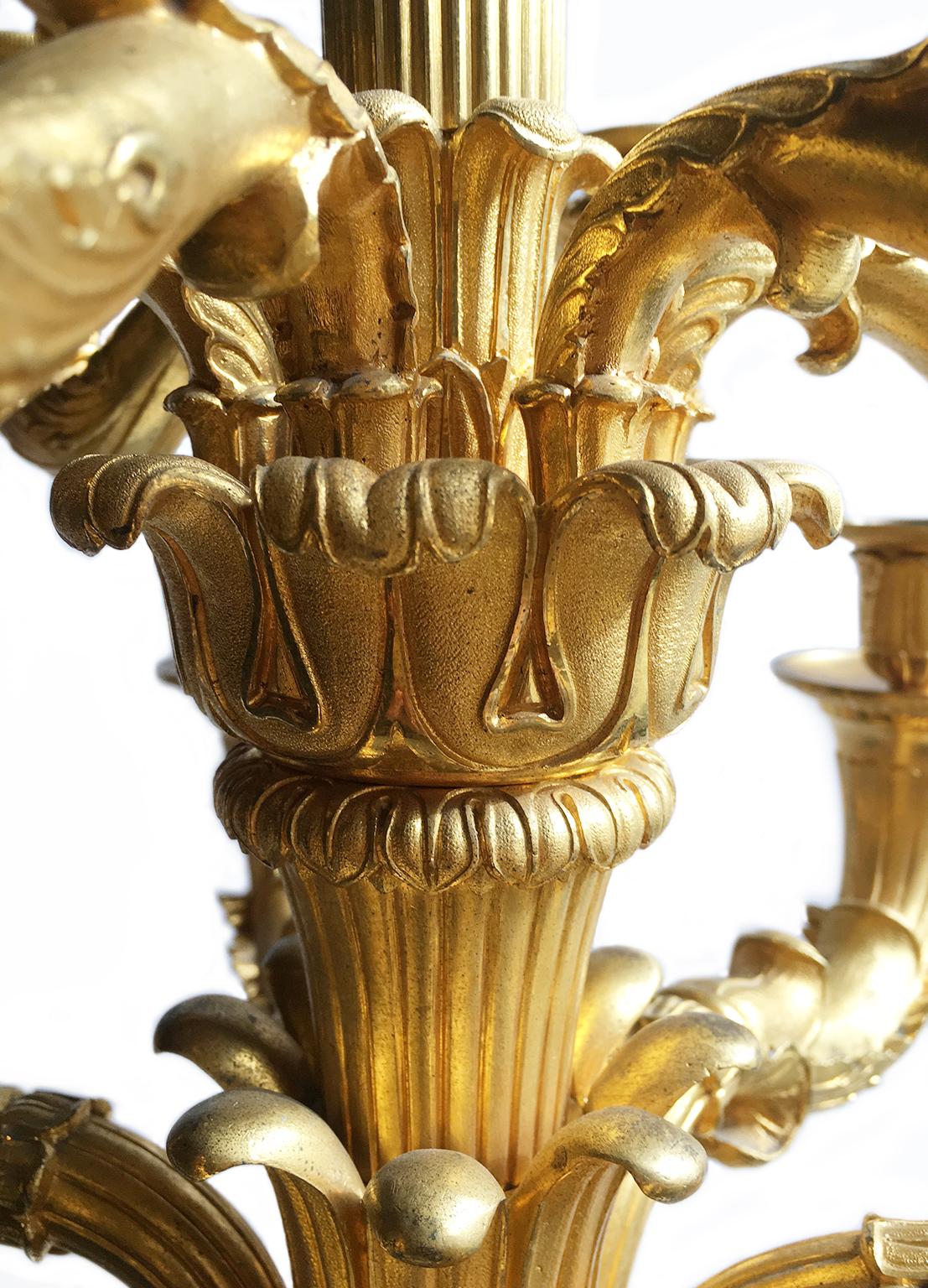 19th Century Pair of French or Russian Gilt Bronze Candelabra, circa 1830 For Sale 8