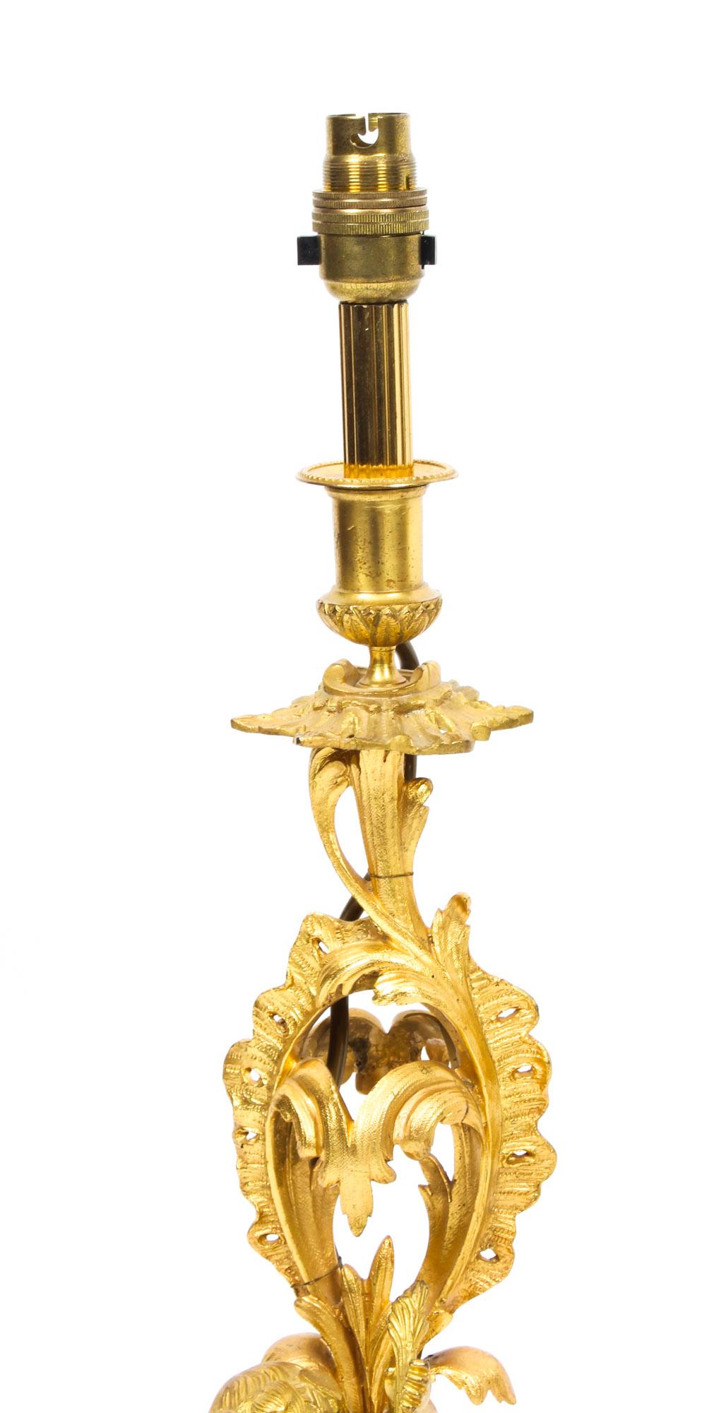 19th Century Pair of French Ormolu Cherub Candelabra Table Lamps In Good Condition In London, GB