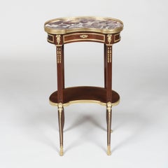 19th Century Pair of French Ormolu-Mounted Kidney-Shaped Occasional Tables