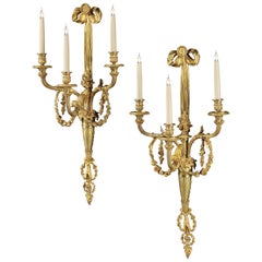 19th Century Pair of French Ormolu Wall Lights in the Louis XVI Style