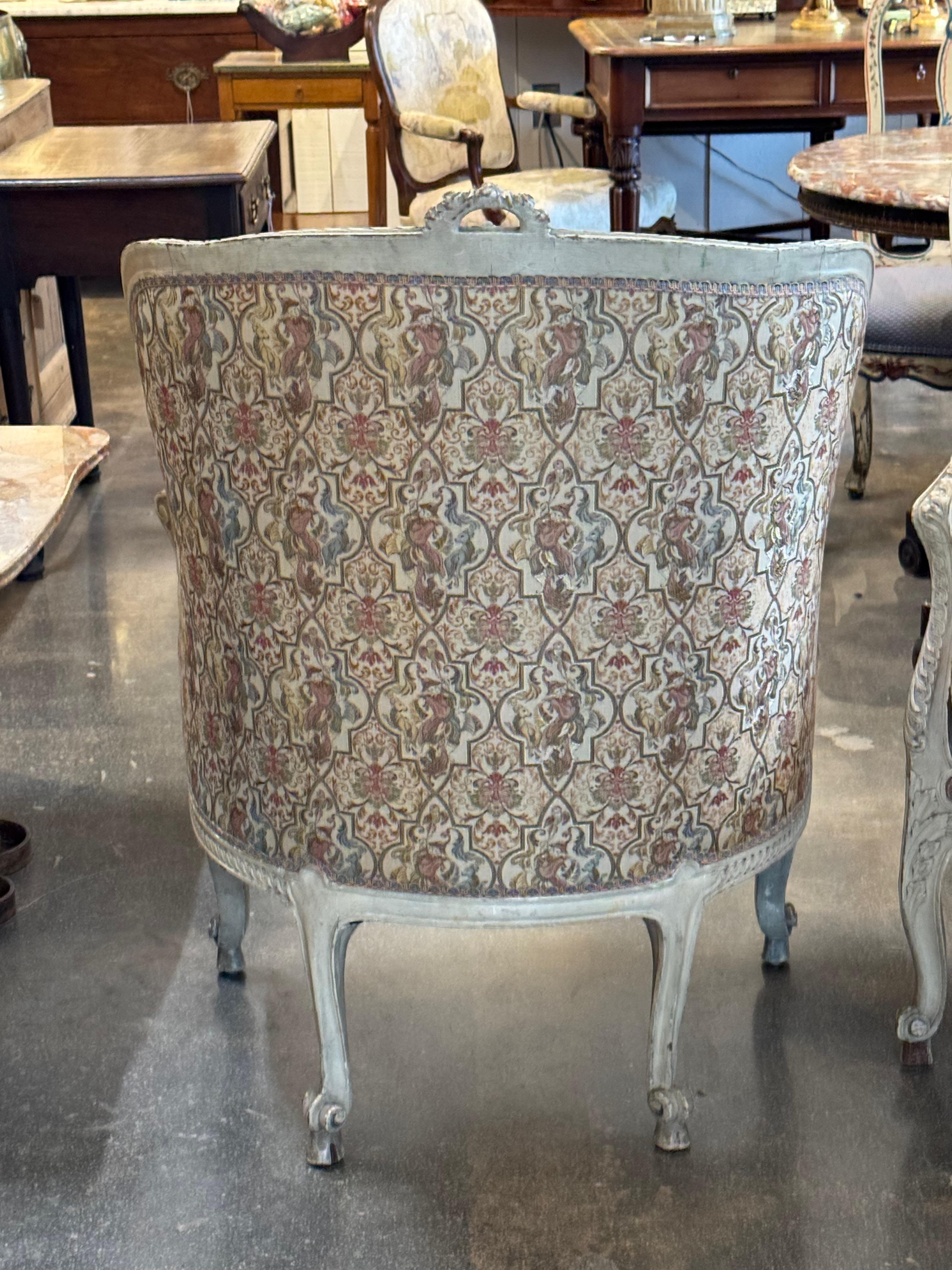 Paire de bergères peintes françaises du 19ème siècle en vente 2