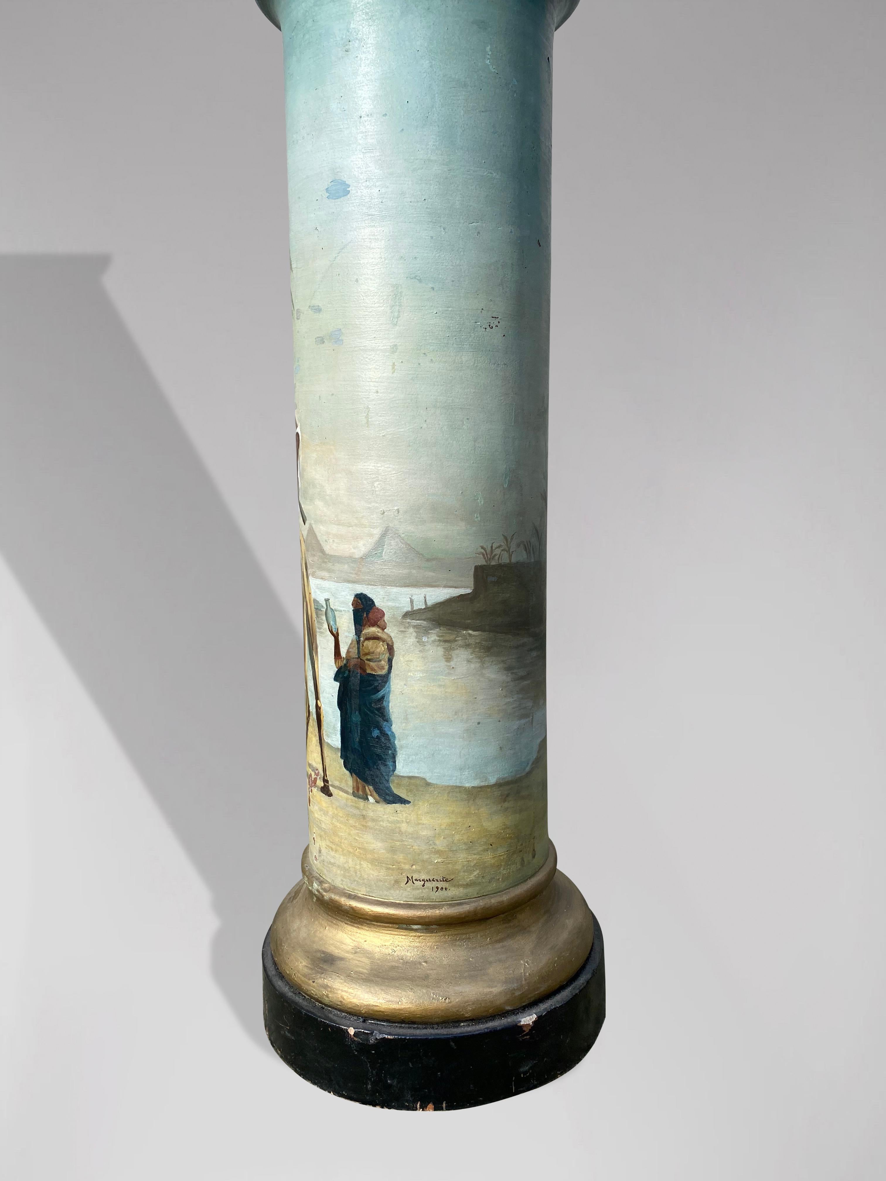 19th Century Pair of French Painted Columns by Marguerite In Good Condition For Sale In Petworth,West Sussex, GB