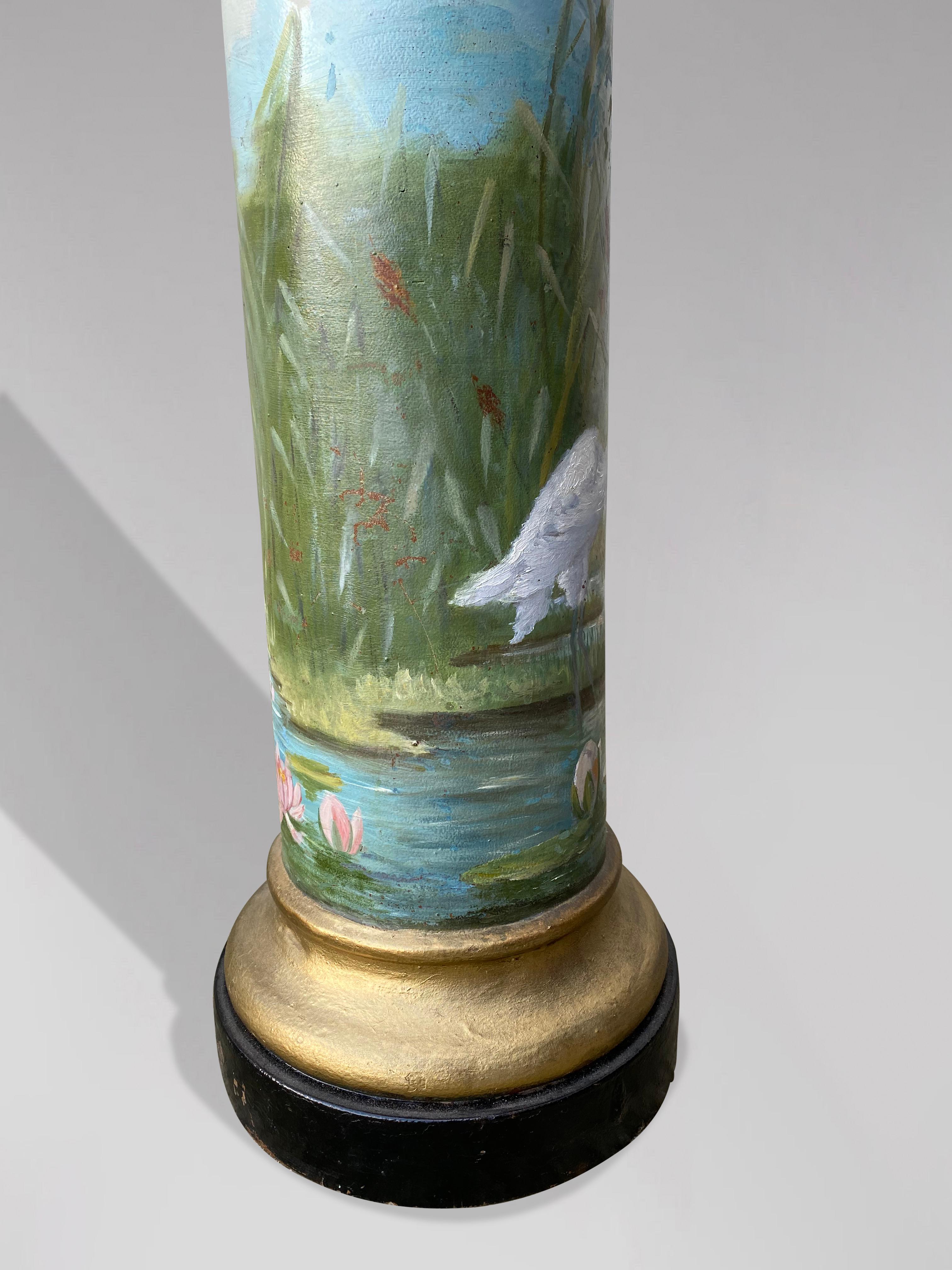 Terre cuite Paire de colonnes peintes françaises du 19ème siècle par Marguerite en vente