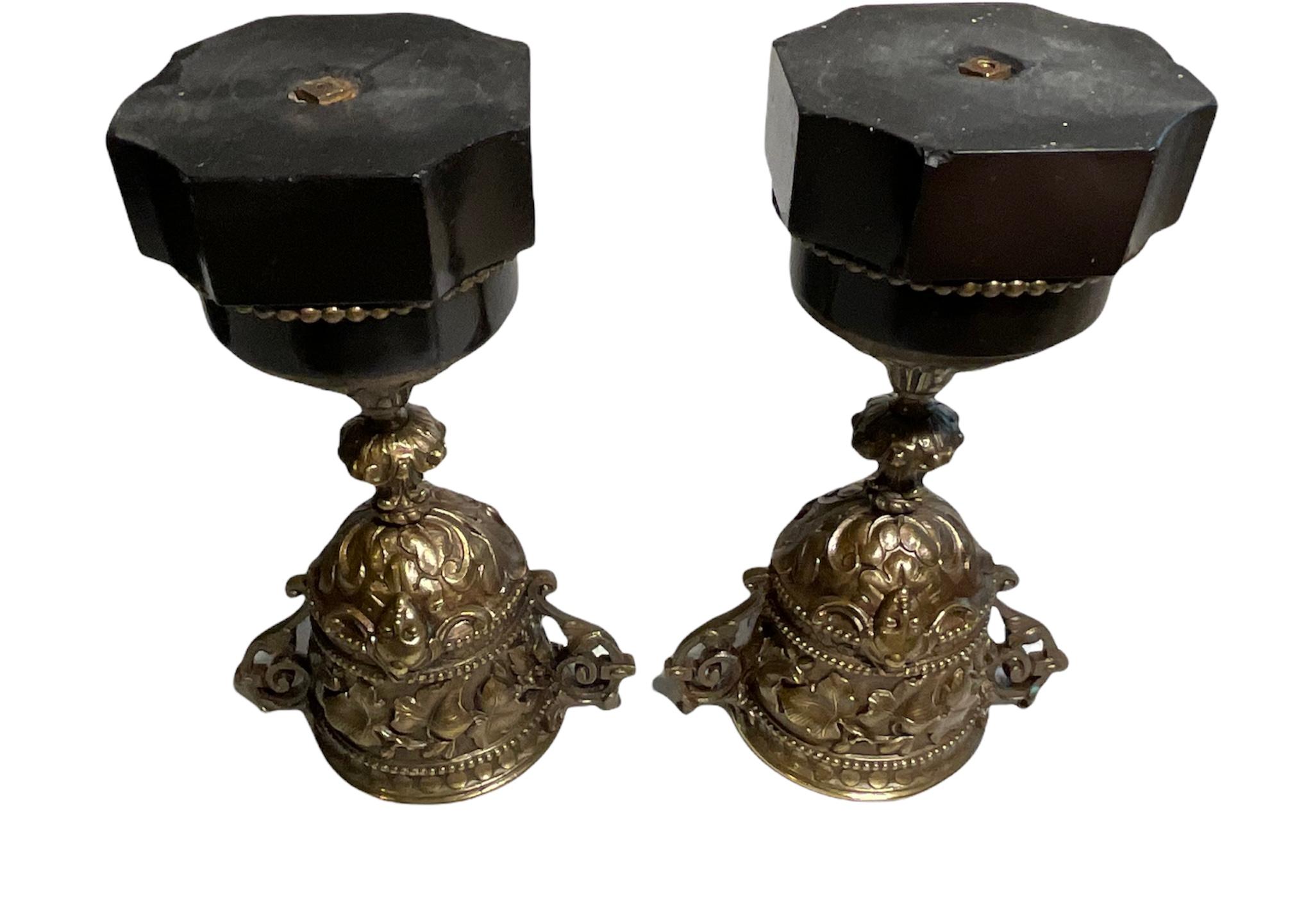 19th Century Pair of French Patinated Bronze Lidded Cups or Urns For Sale 9