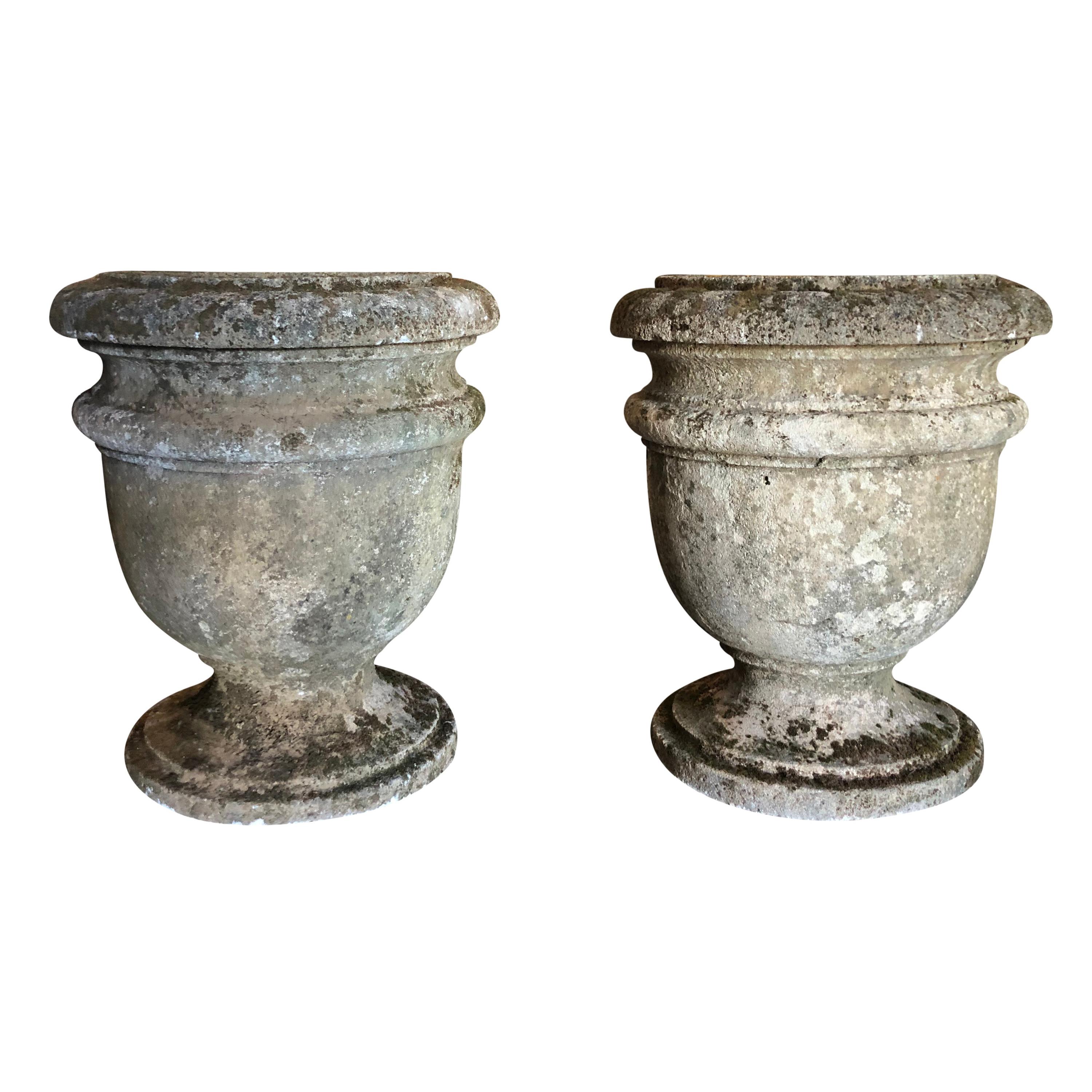 19th Century Pair of French Planter Urns