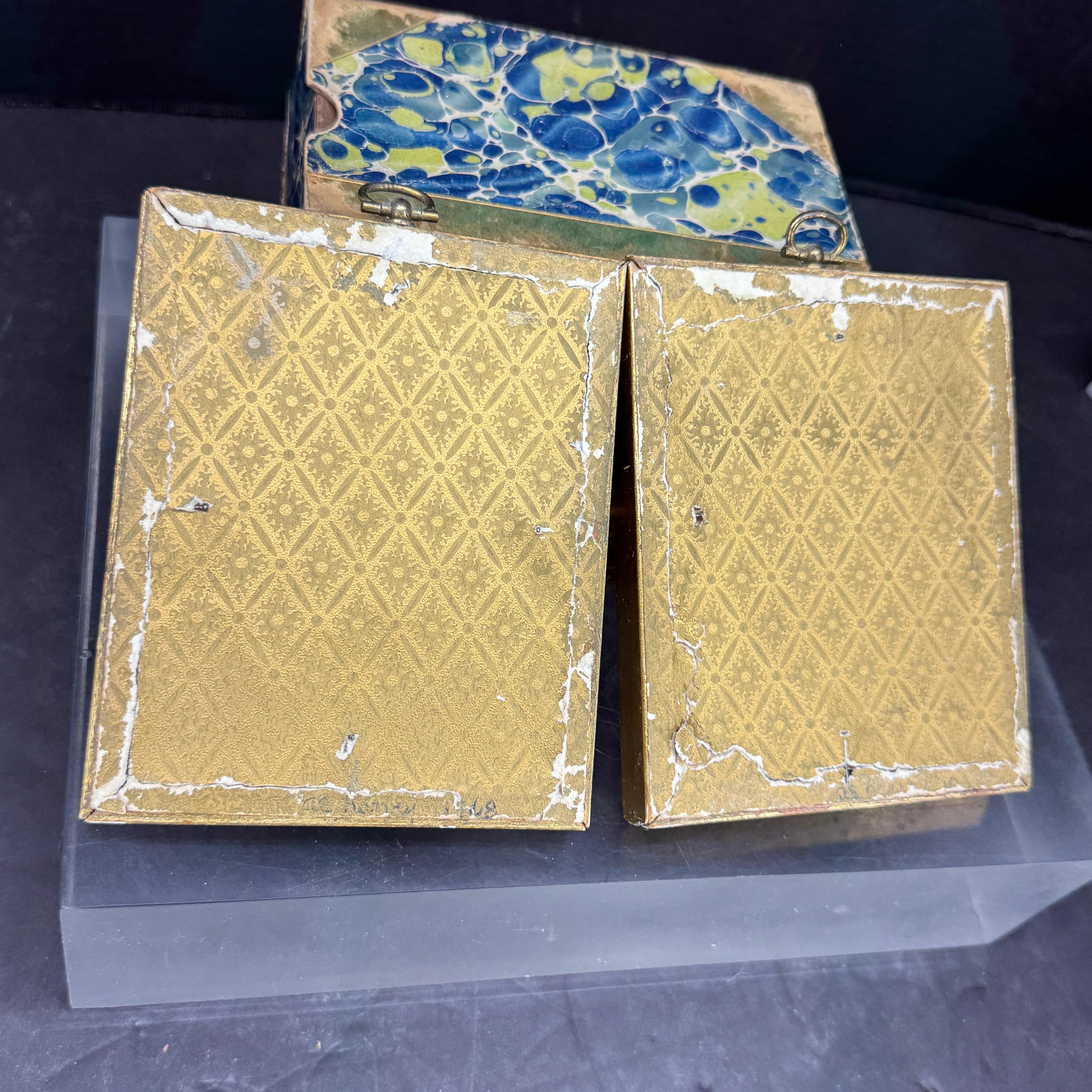 Siglo XIX Pareja de Siluetas de Perfil Francesas Pintadas al Reverso Arte en venta 1