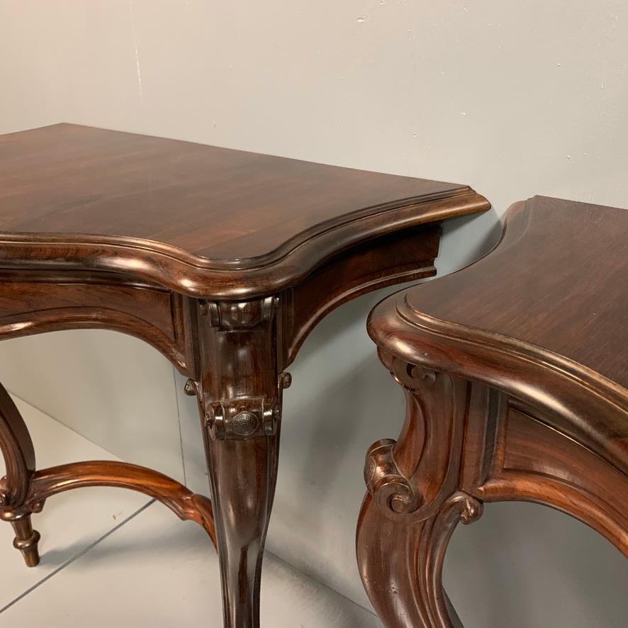 19th Century Pair of French Rosewood Louis XV Style Console Tables 5