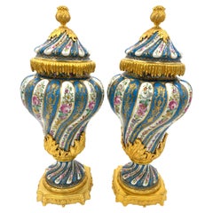 19th Century Pair of French Sevres Style Porcelain Vases
