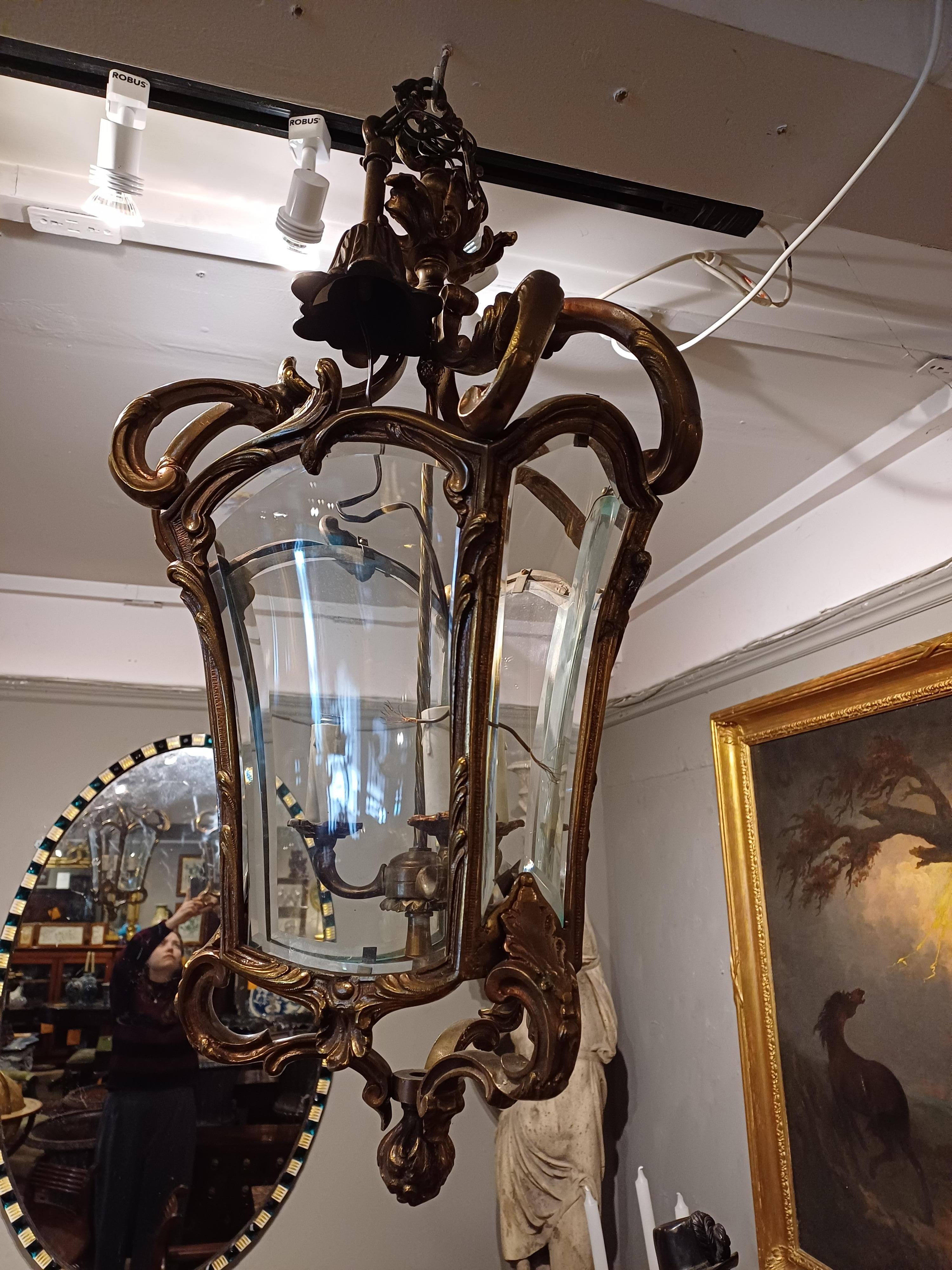 19th Century Pair of French Style Brass Hall Lanterns In Excellent Condition For Sale In Dublin 8, IE