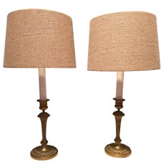 19th Century Pair of French Table Lamps Brass