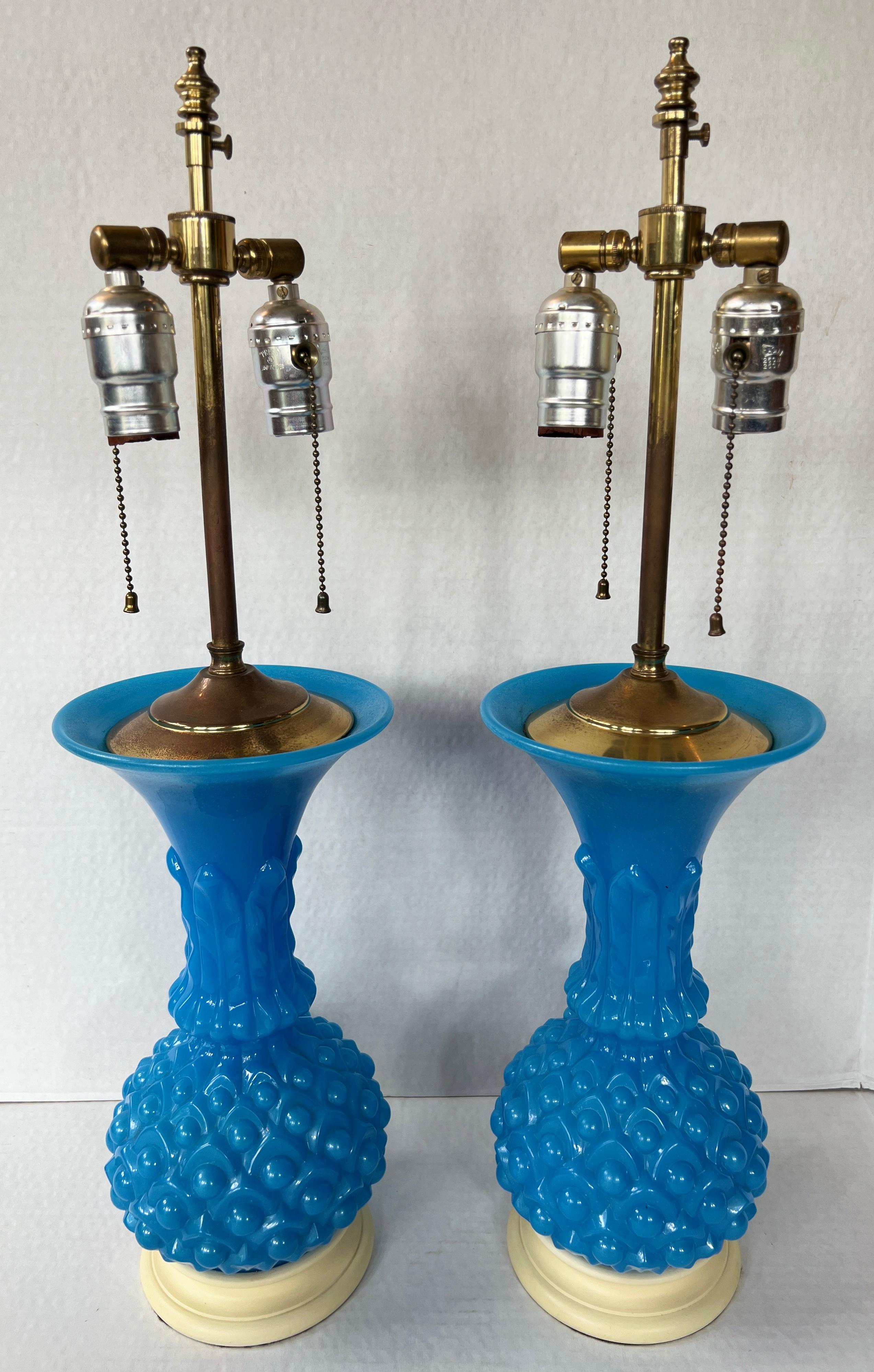 Exquisite 19th-century French vintage opaline glass vases repurposed into stunning lamps, combining timeless elegance with intricate craftsmanship.

Markings in the switch: LEVITON 6A.125V. 3A.250. 3A.125VT FOR 18 SPT-I ONLY