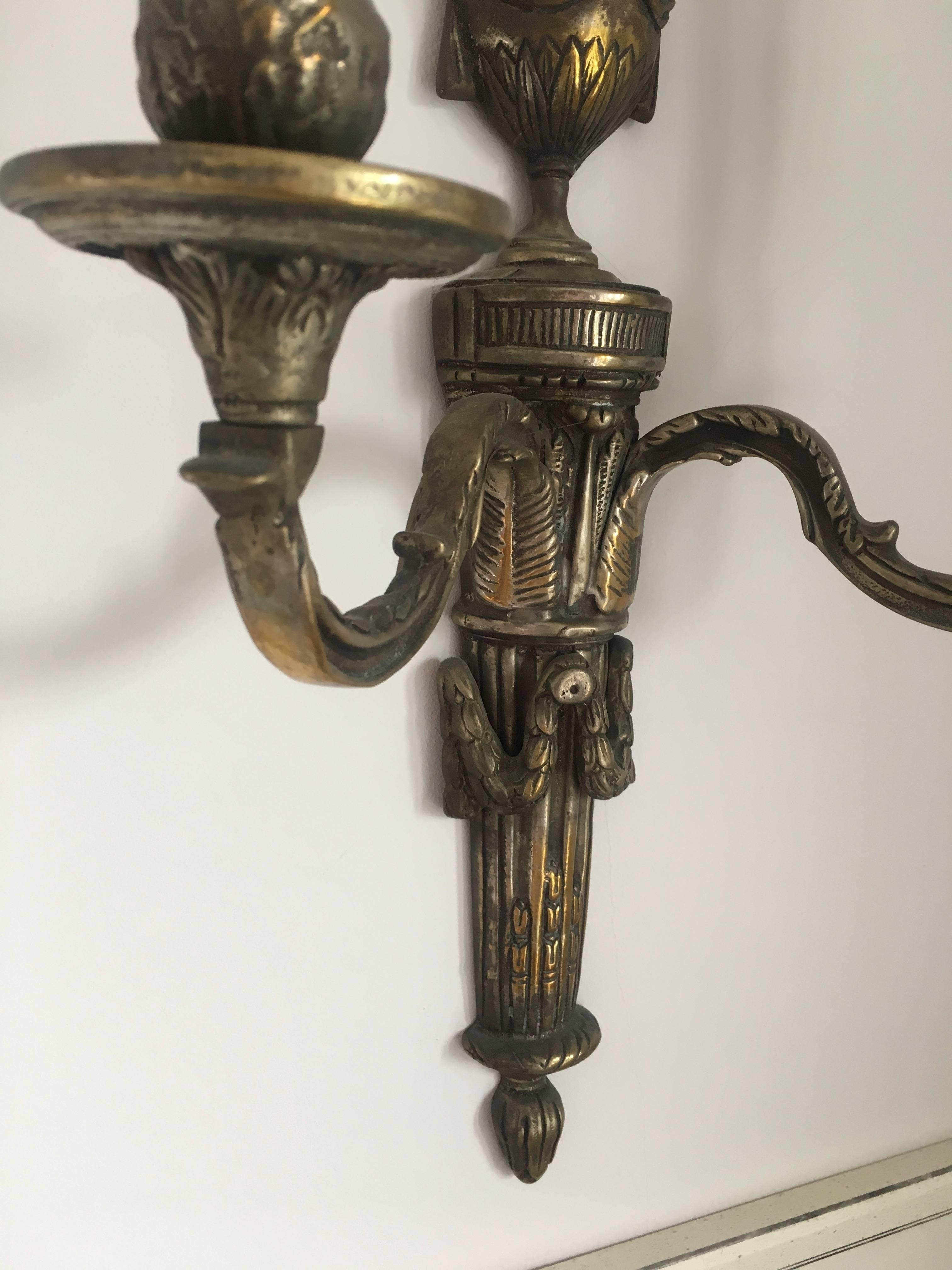 19th Century Pair of French Wall Sconces in Louis XV Style In Good Condition For Sale In Sofia, BG