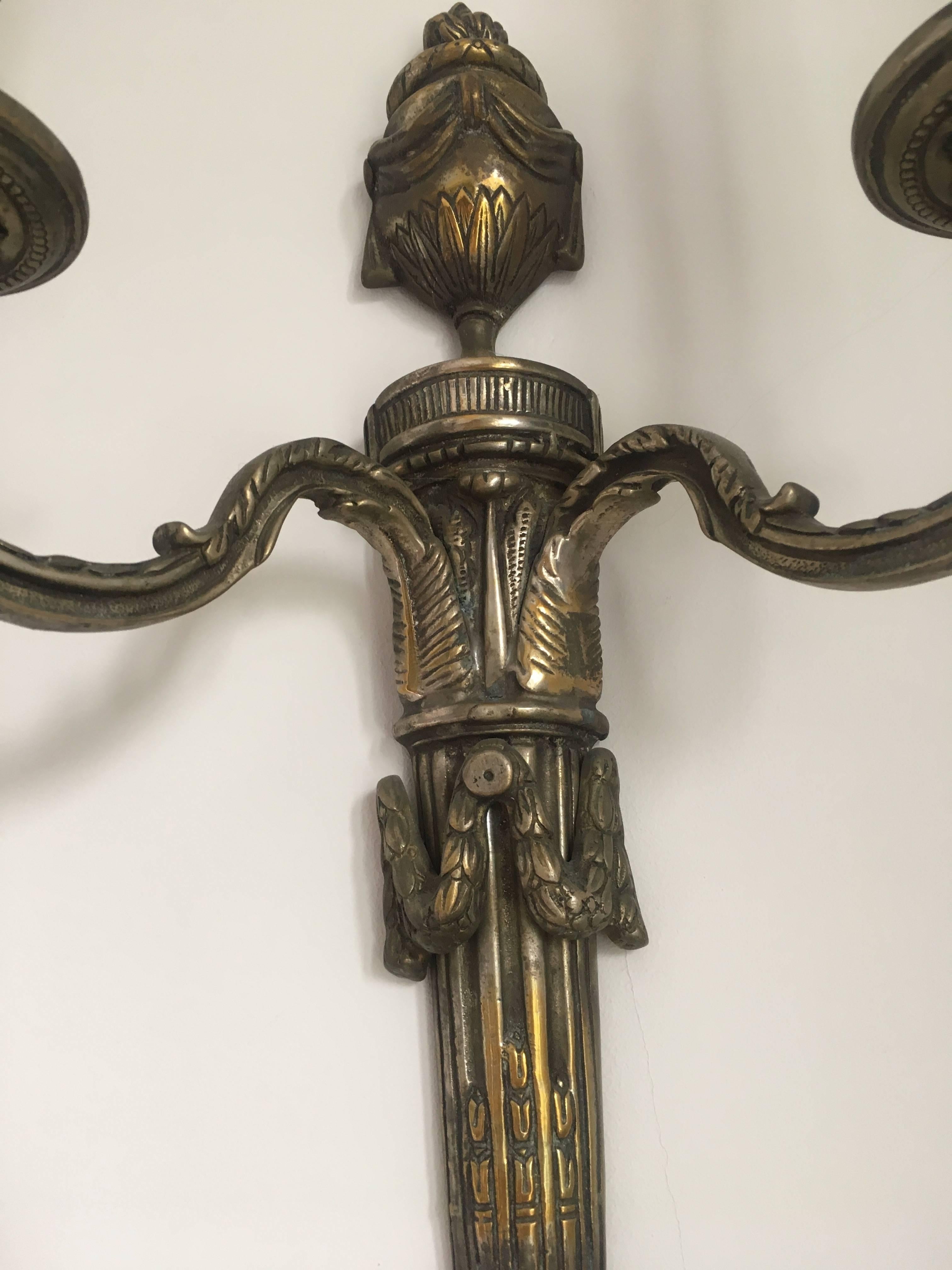 19th Century Pair of French Wall Sconces in Louis XV Style For Sale 1