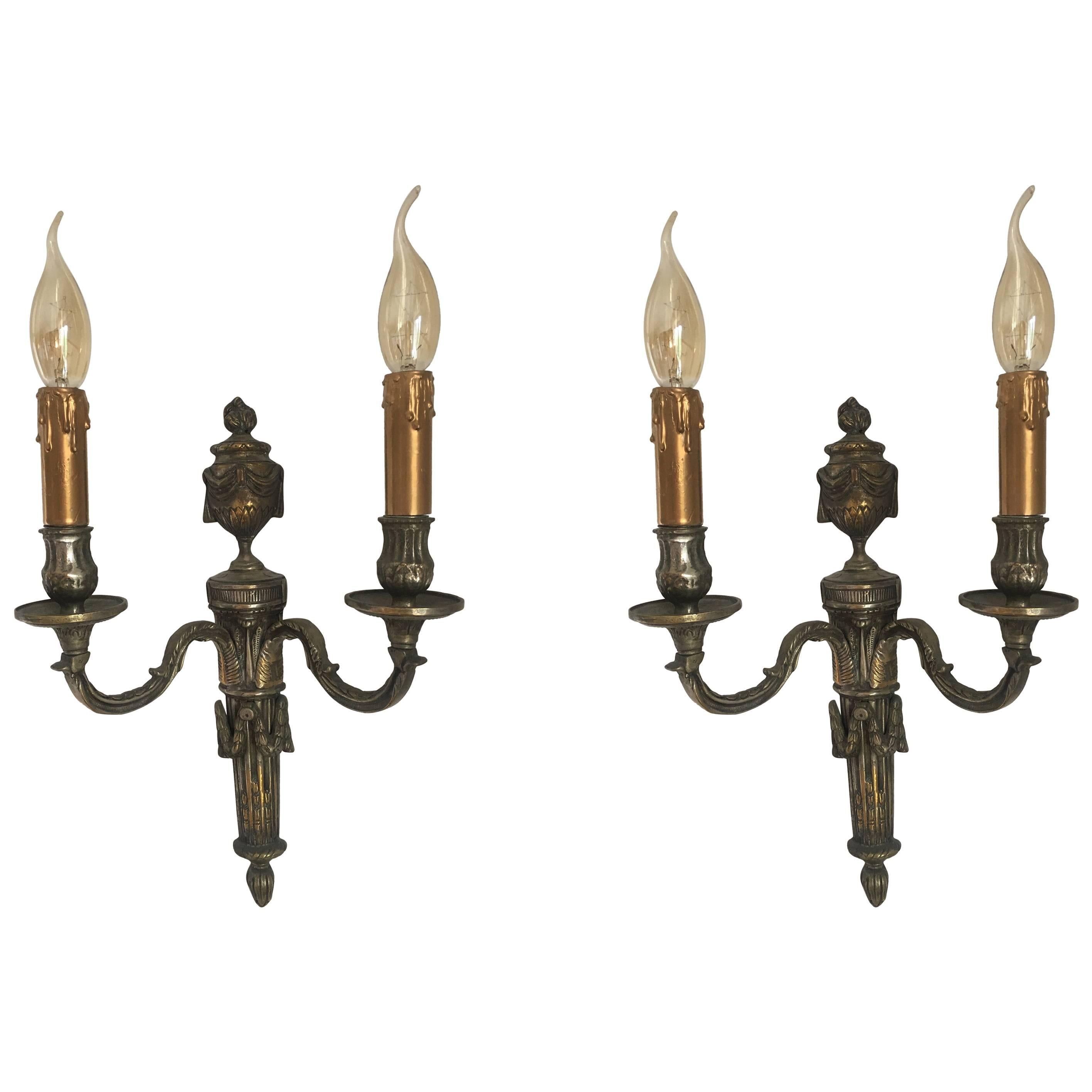 19th Century Pair of French Wall Sconces in Louis XV Style For Sale