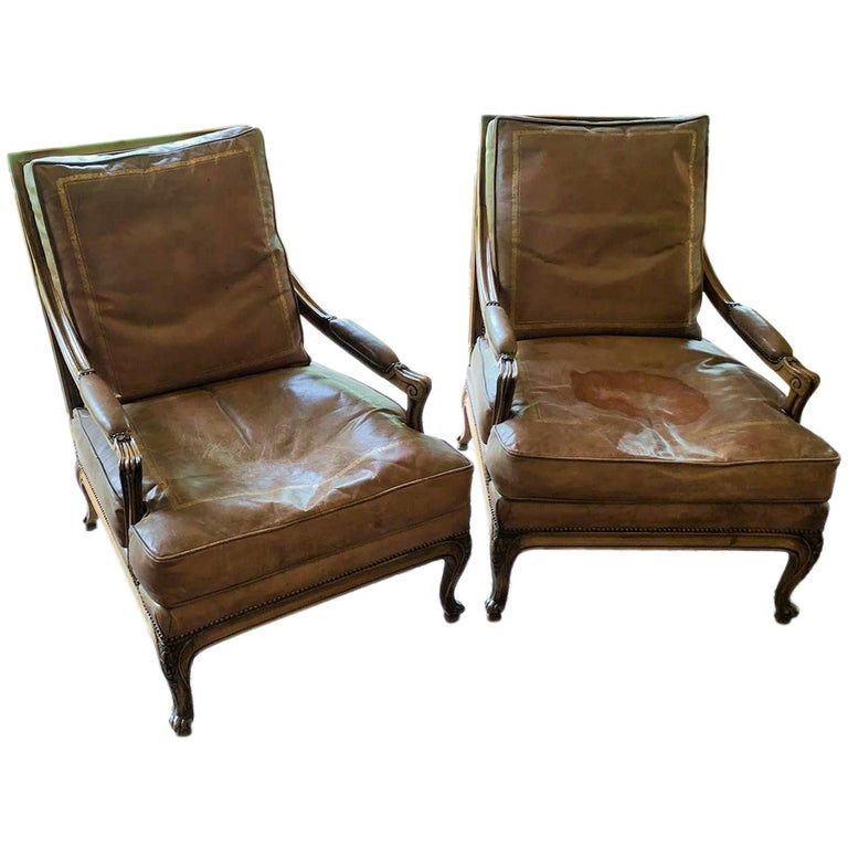 19th Century Pair of French Walnut Armchairs For Sale at 1stDibs
