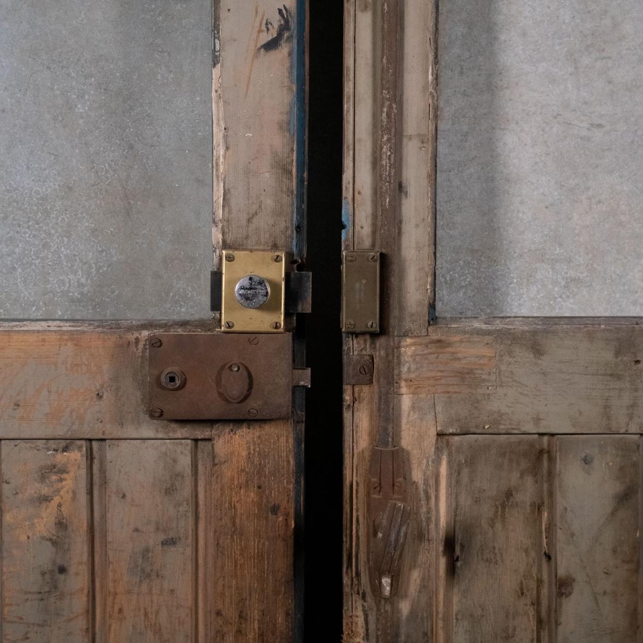 Hand-Crafted 19th Century Pair of French Wooden Doors For Sale