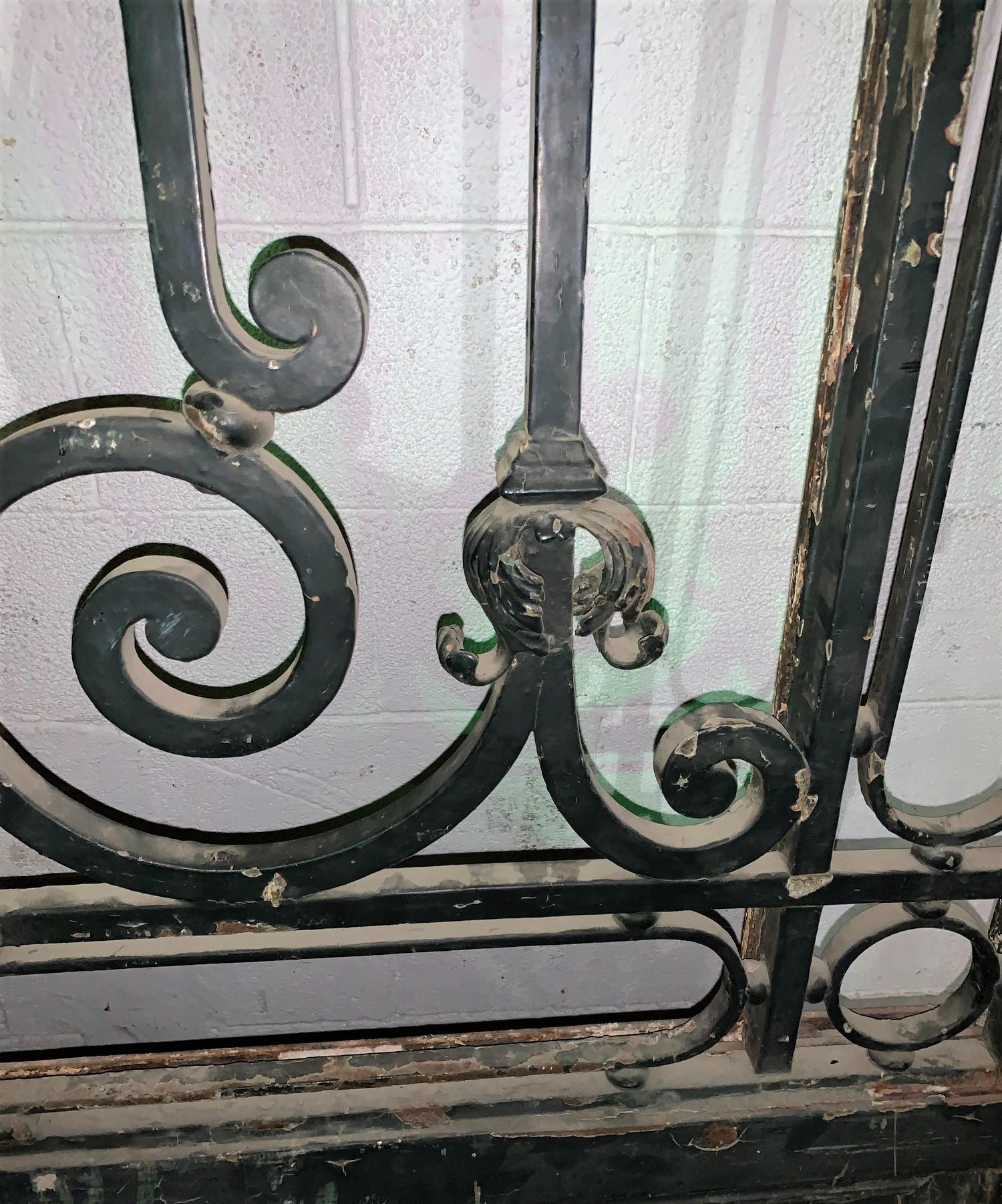 Hand-Crafted 19th Century Pair of French Wrought Iron Gates