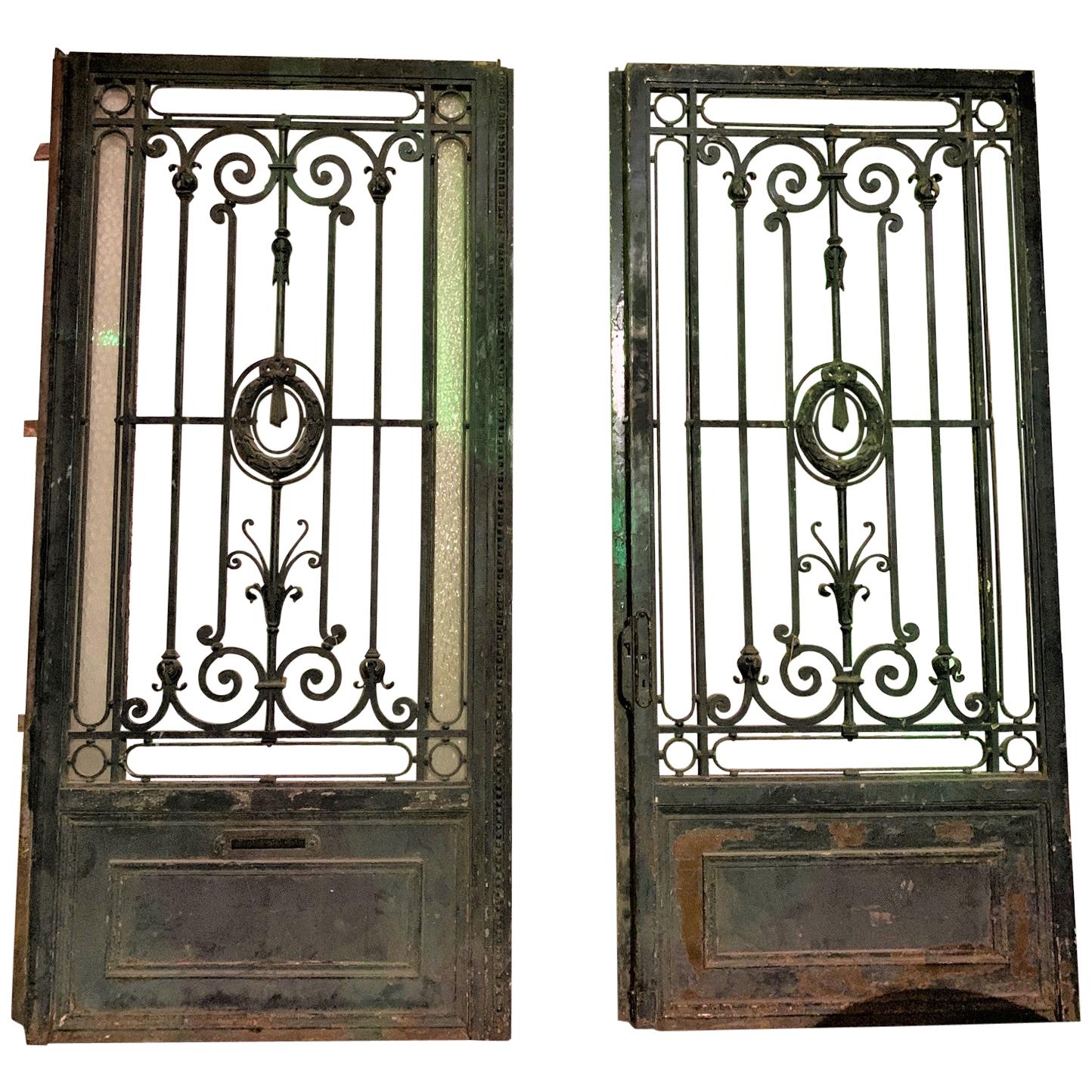 19th Century Pair of French Wrought Iron Gates