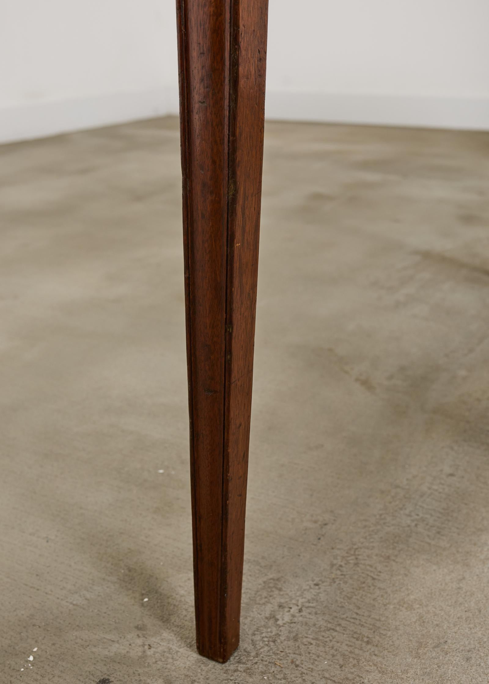 19th Century Pair of George III Mahogany Demilune Console Tables For Sale 7