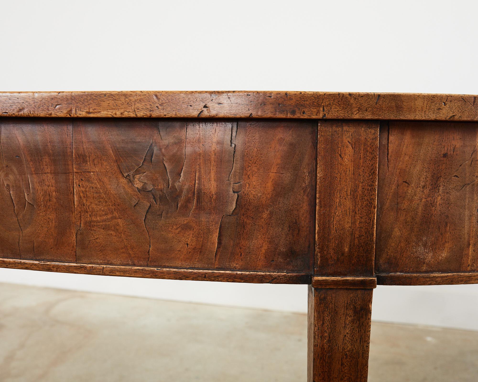 19th Century Pair of George III Mahogany Demilune Console Tables 12