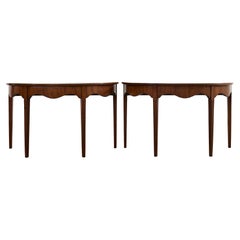 Paire de tables console Demilune en acajou George III du 19ème siècle