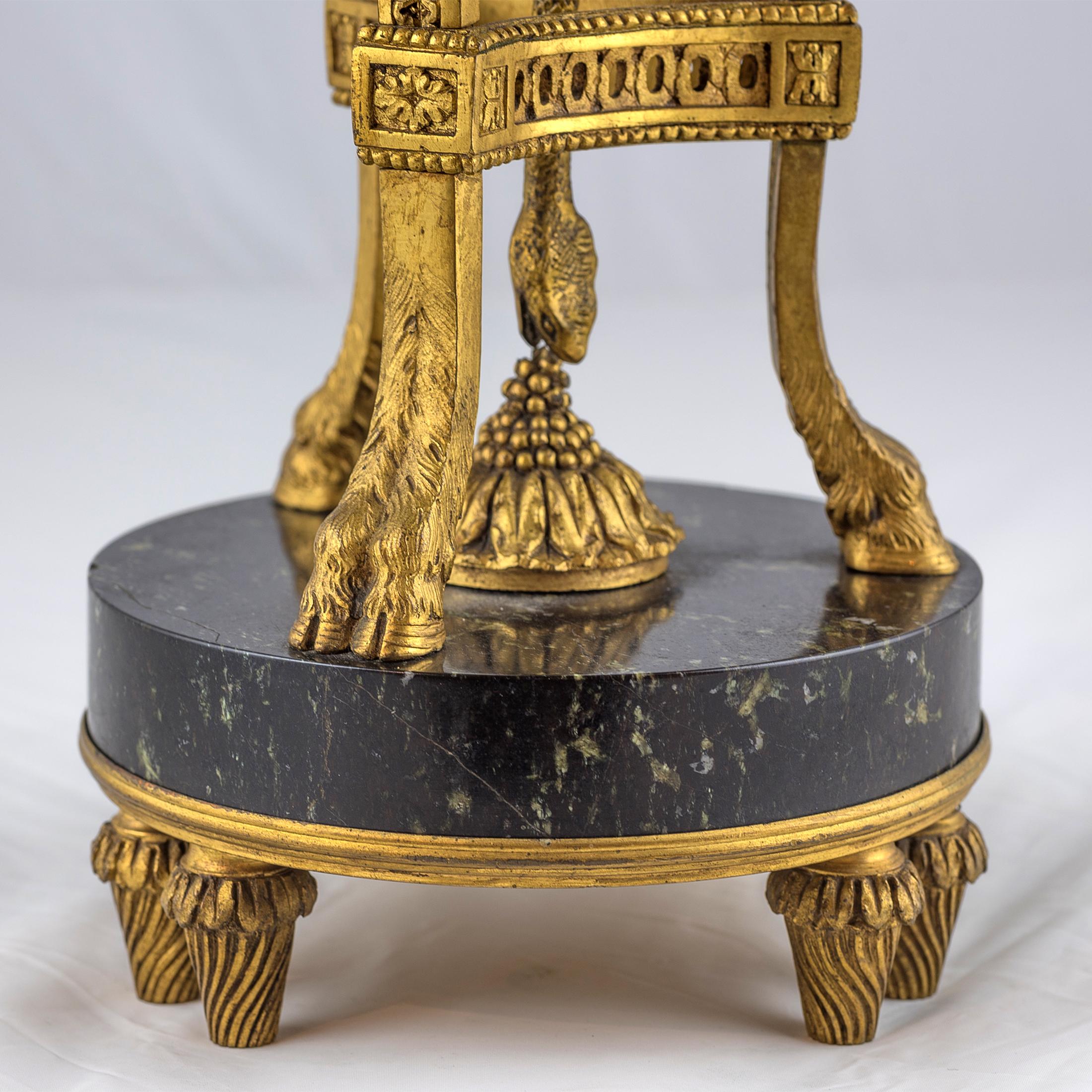 19th Century Pair of Gilt Bronze and Marble Urn and Cover 1