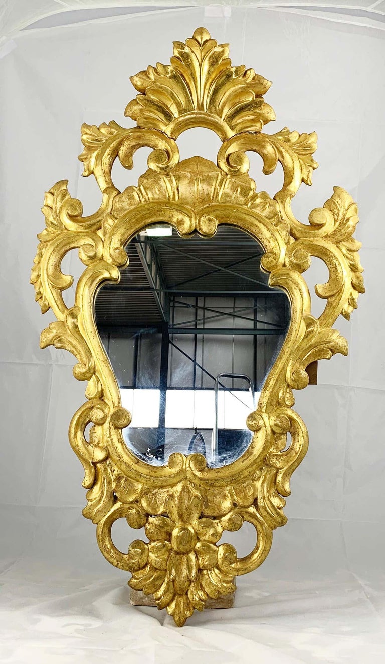 19th Century Pair of Gilt French Mirrors For Sale at 1stDibs