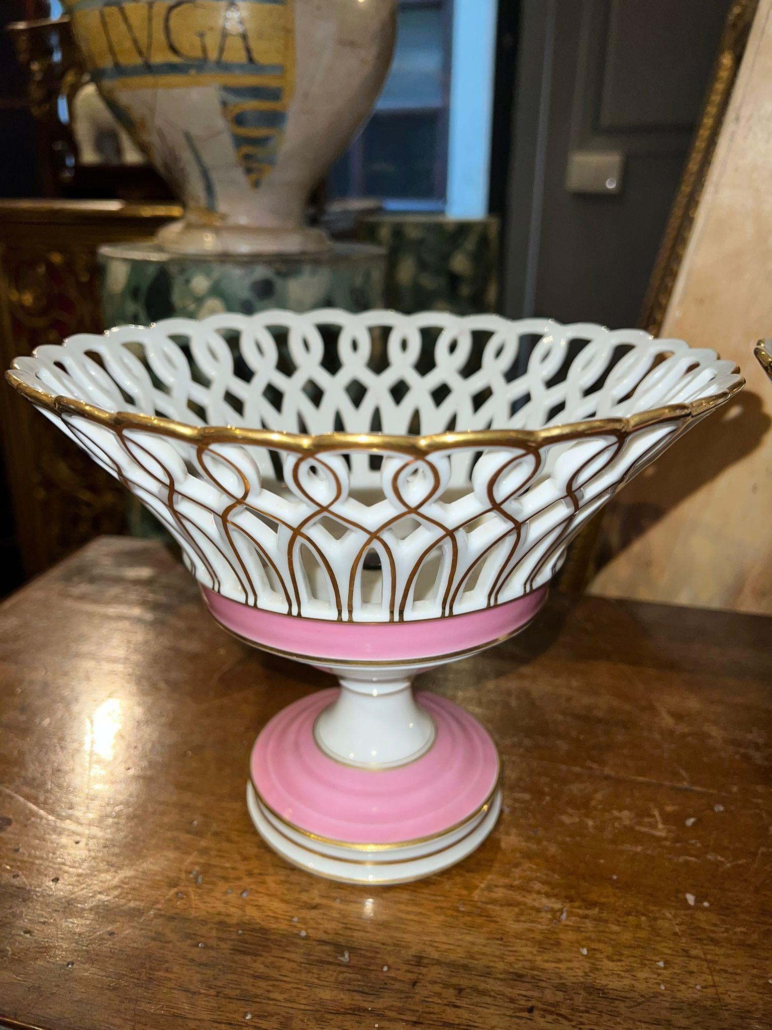 Italian 19th Century Pair of Ginori Risers in Porcelain