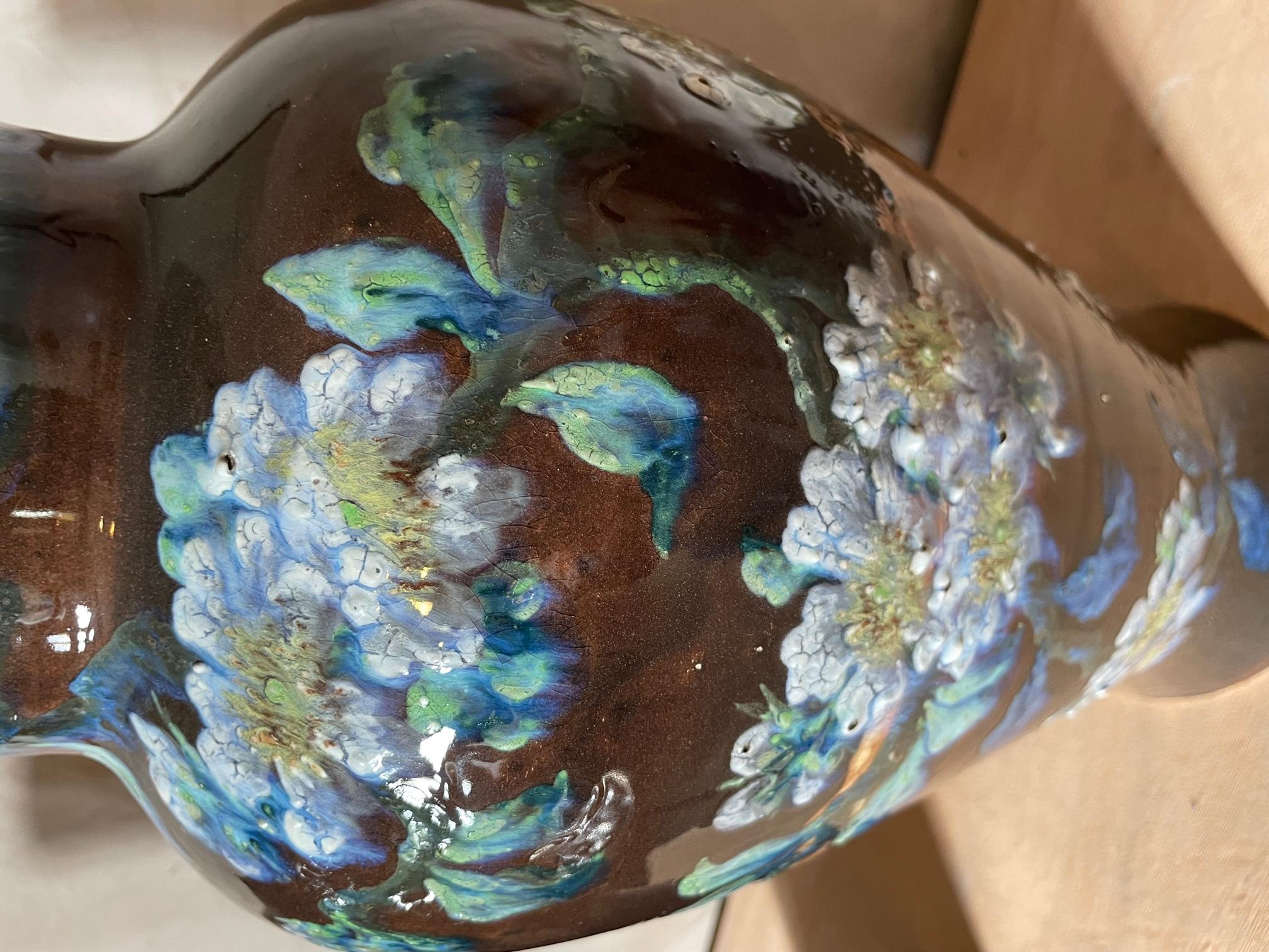 19th Century Pair of Glazed Ceramic Vases Signed Longchamp, 1890s 2
