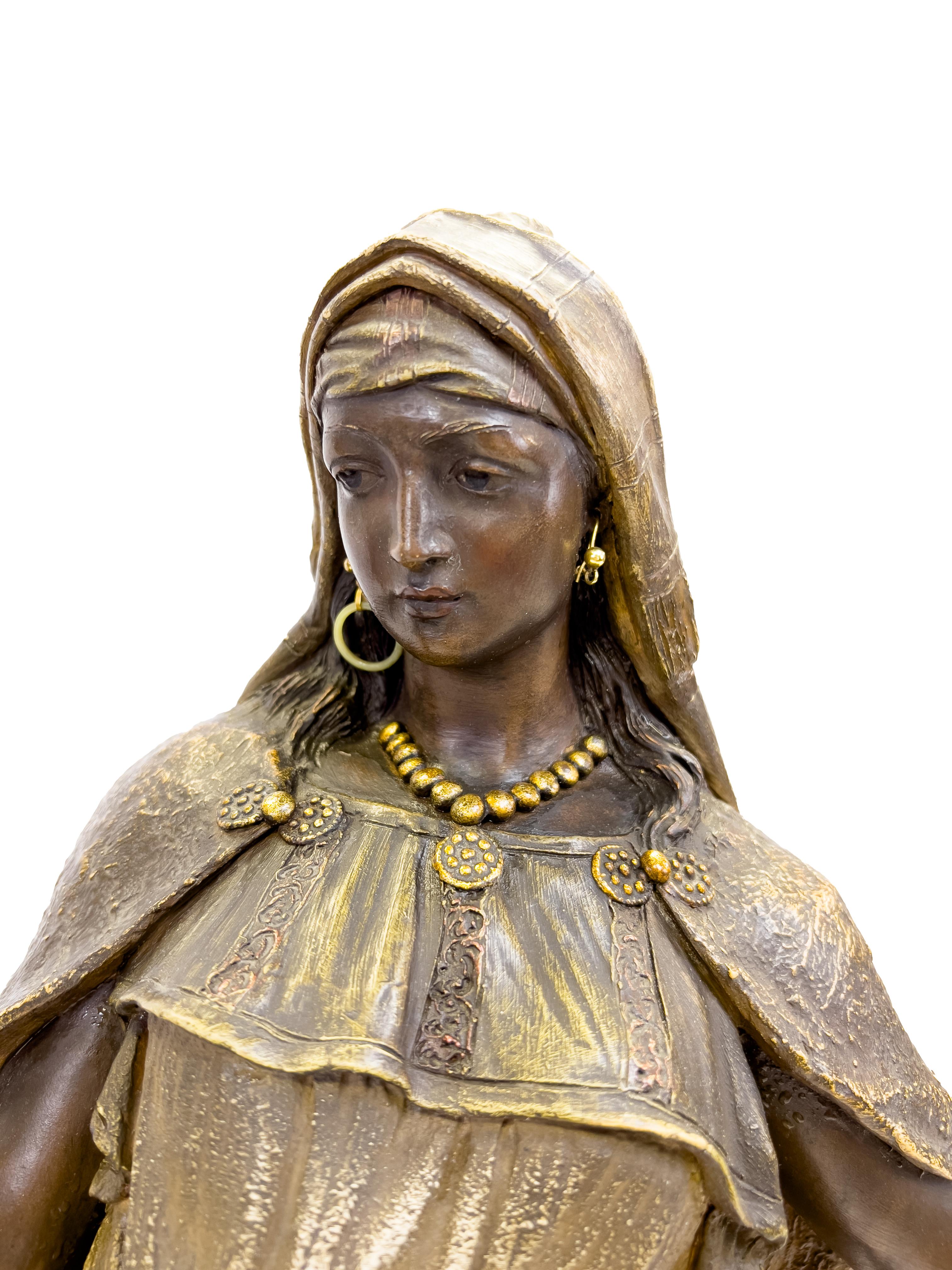19th Century Pair of Goldscheider Polychrome Terracotta Figures of an Oriental L 1