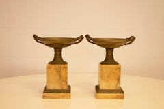 Pair of Grand Tour Marble and Brass Tazzas, c.1850-1860