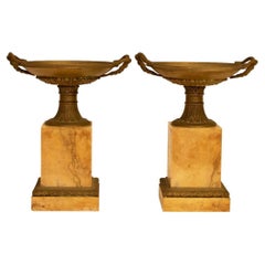 Pair of Grand Tour Marble and Brass Tazzas, c.1850-1860