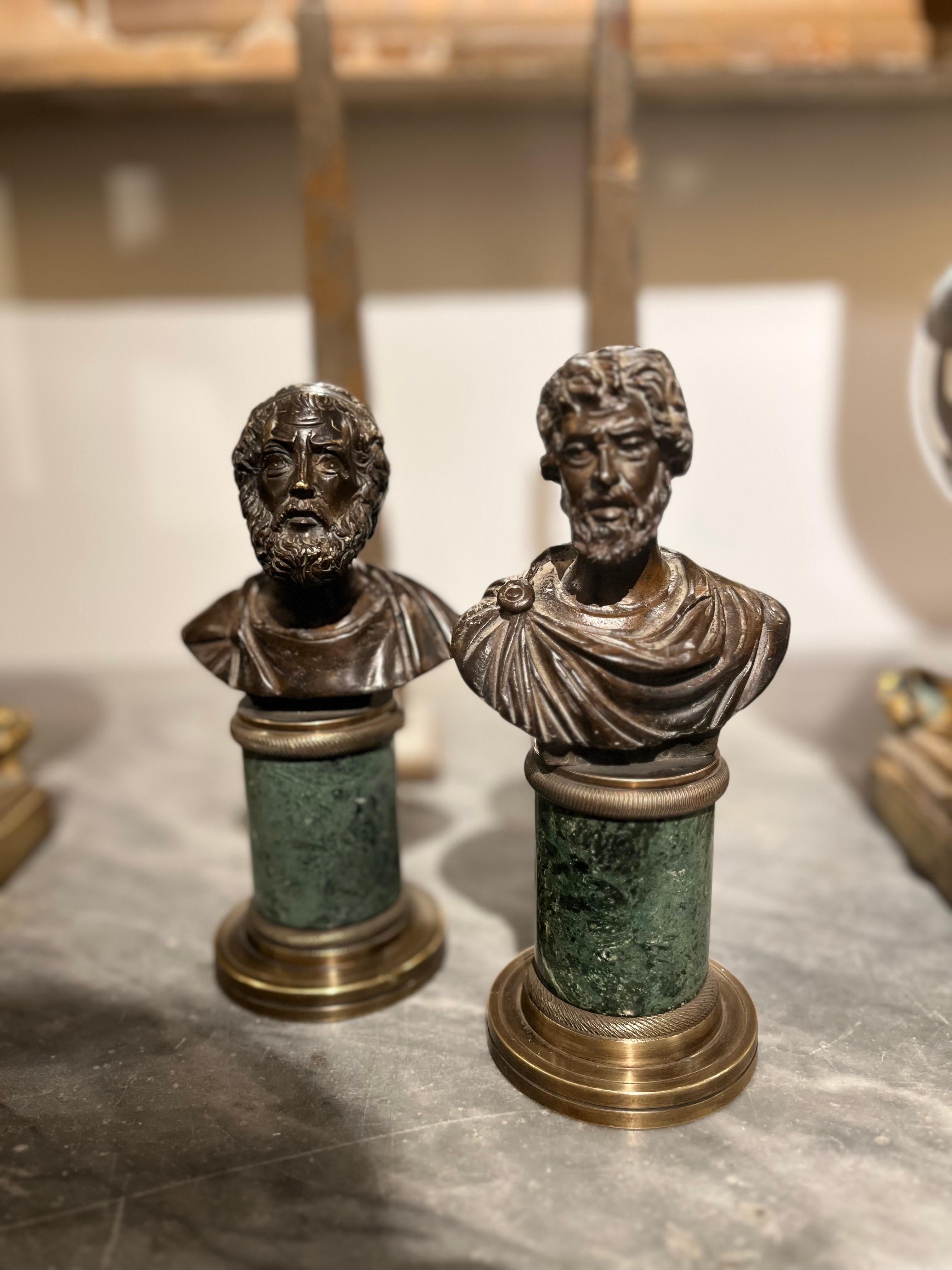 Coppia di busti Grand Tour Socrate e Septimio Severo del XIX secolo in vendita 5