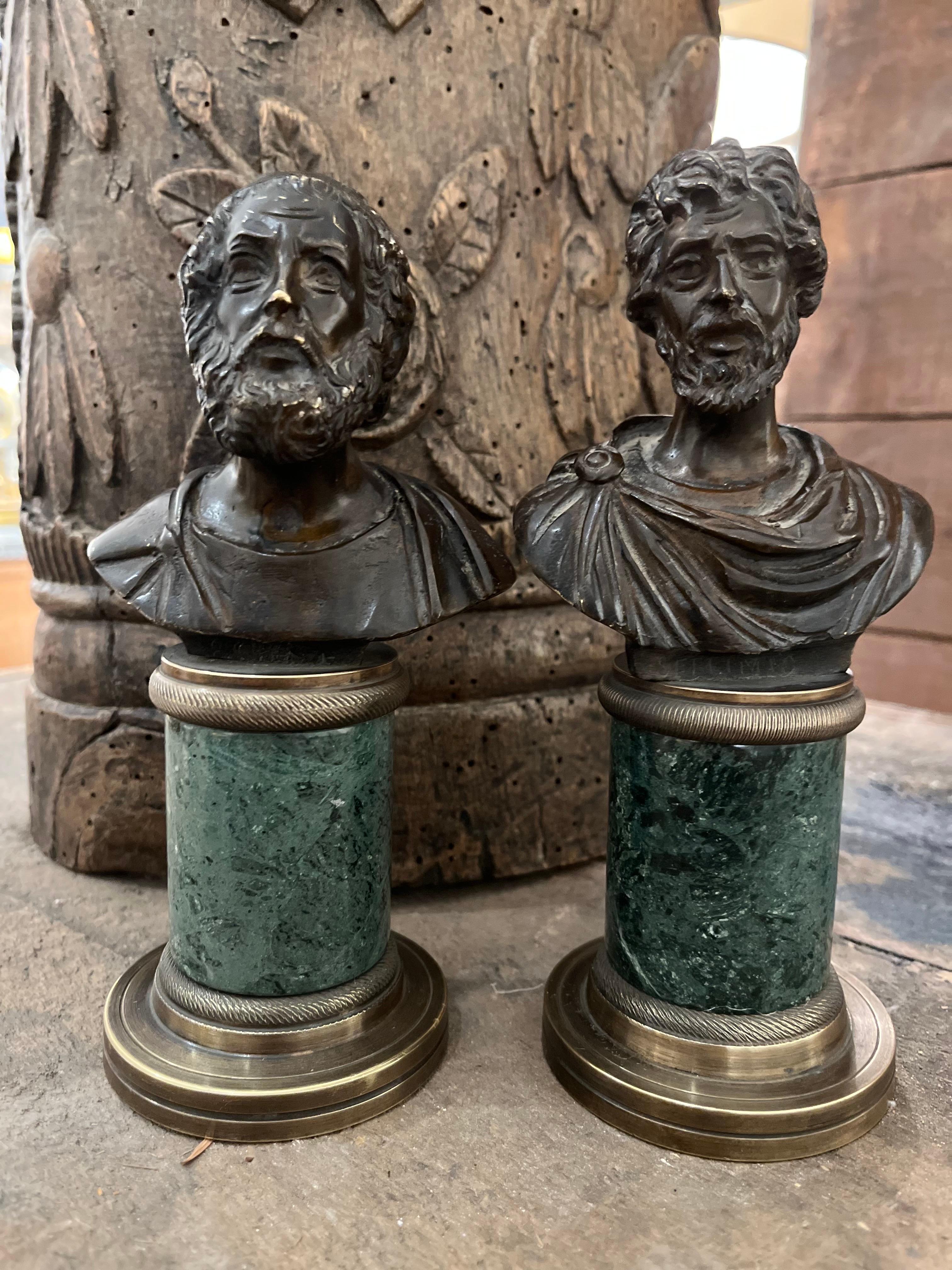 Coppia di busti Grand Tour Socrate e Septimio Severo del XIX secolo in vendita 6