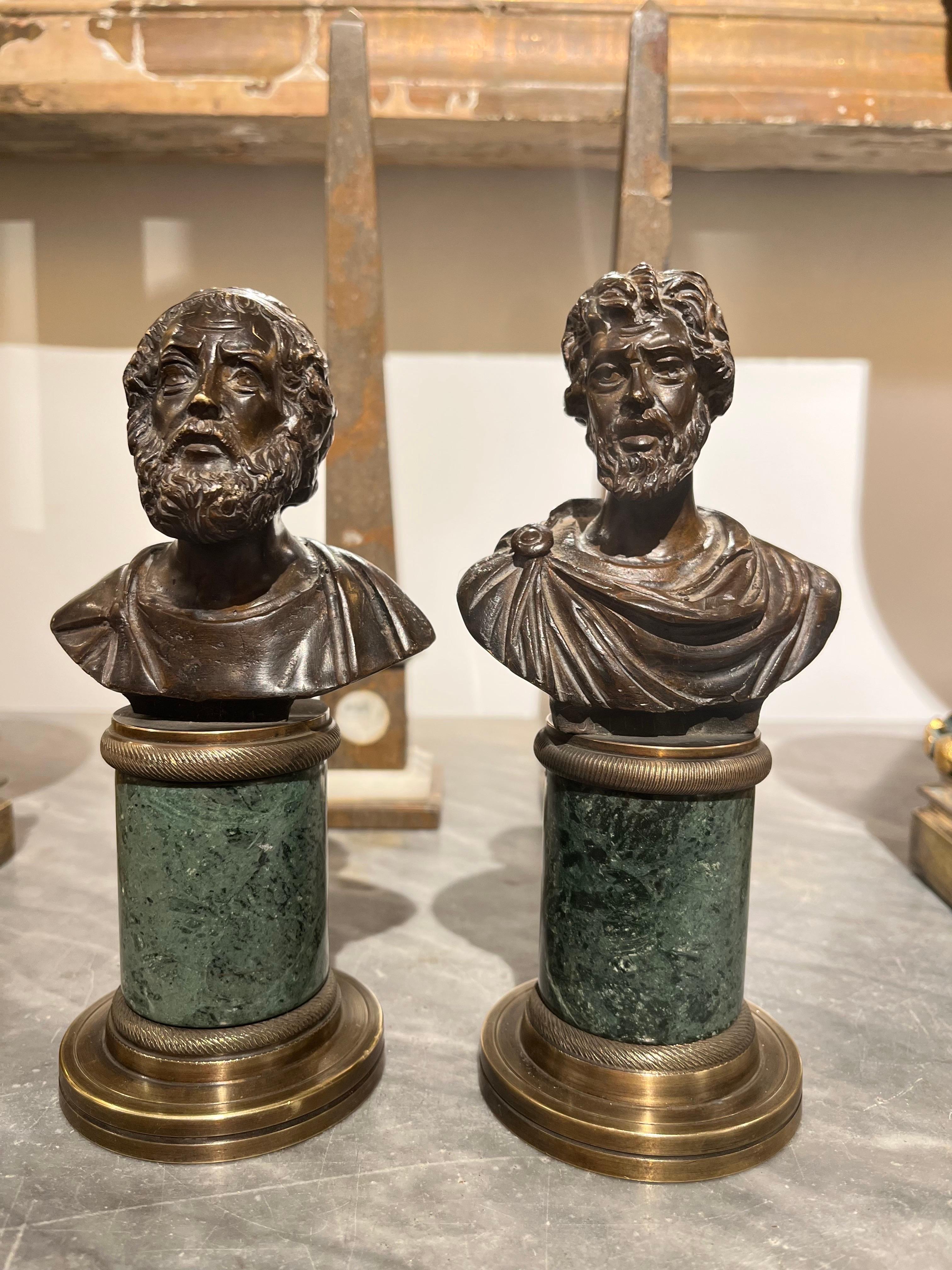 Coppia di busti Grand Tour Socrate e Septimio Severo del XIX secolo in vendita 8