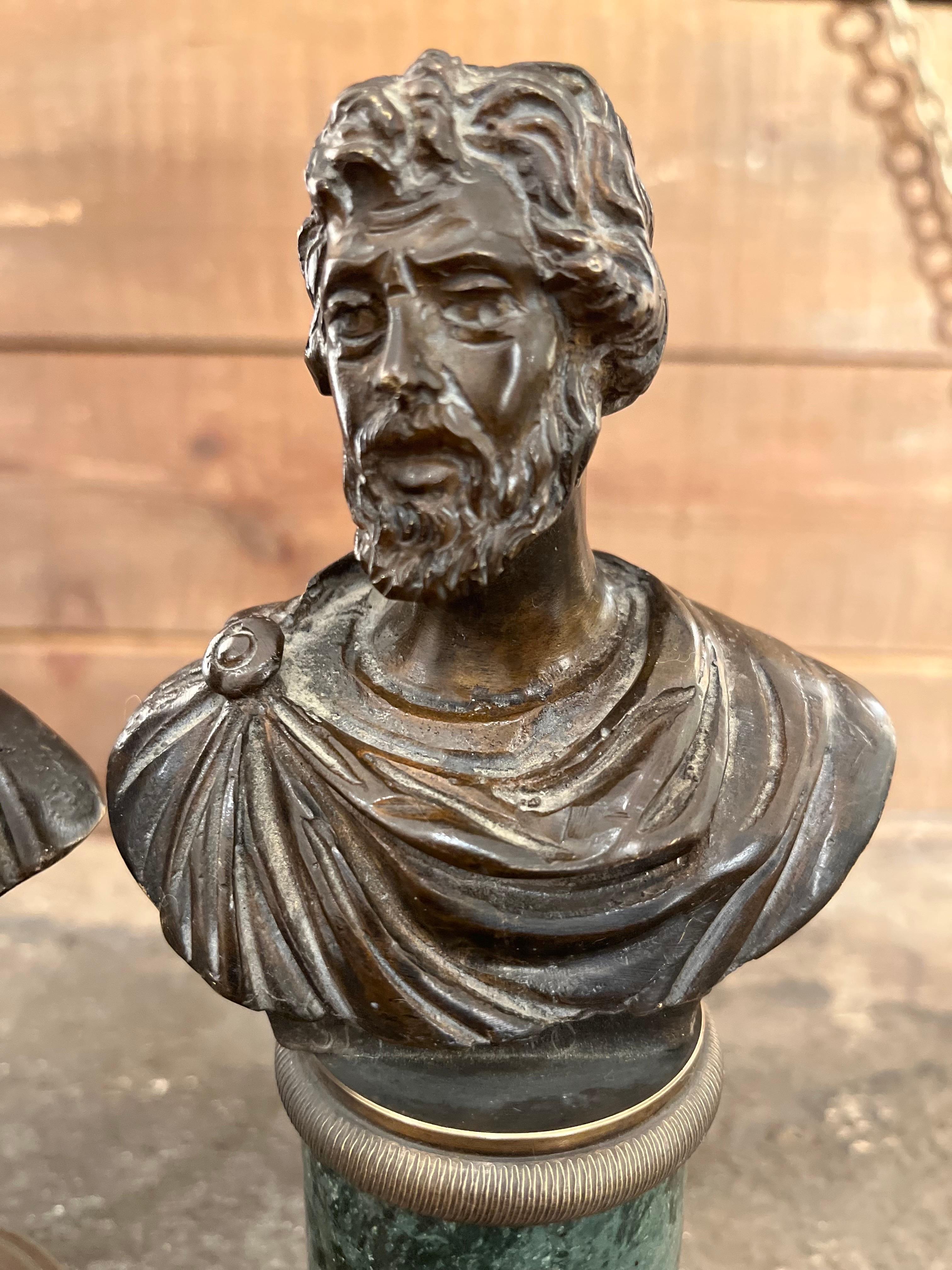 Coppia di busti Grand Tour Socrate e Septimio Severo del XIX secolo in vendita 12