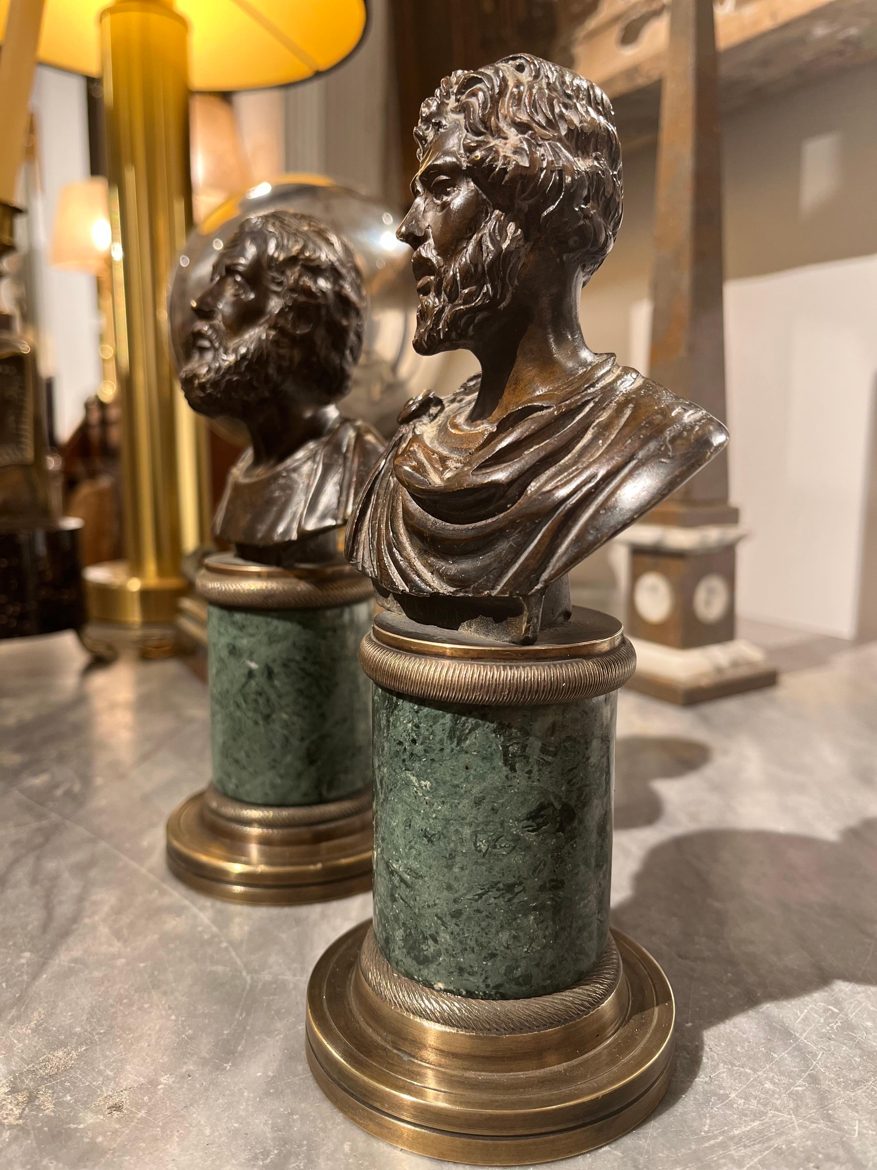 Italiano Coppia di busti Grand Tour Socrate e Septimio Severo del XIX secolo in vendita