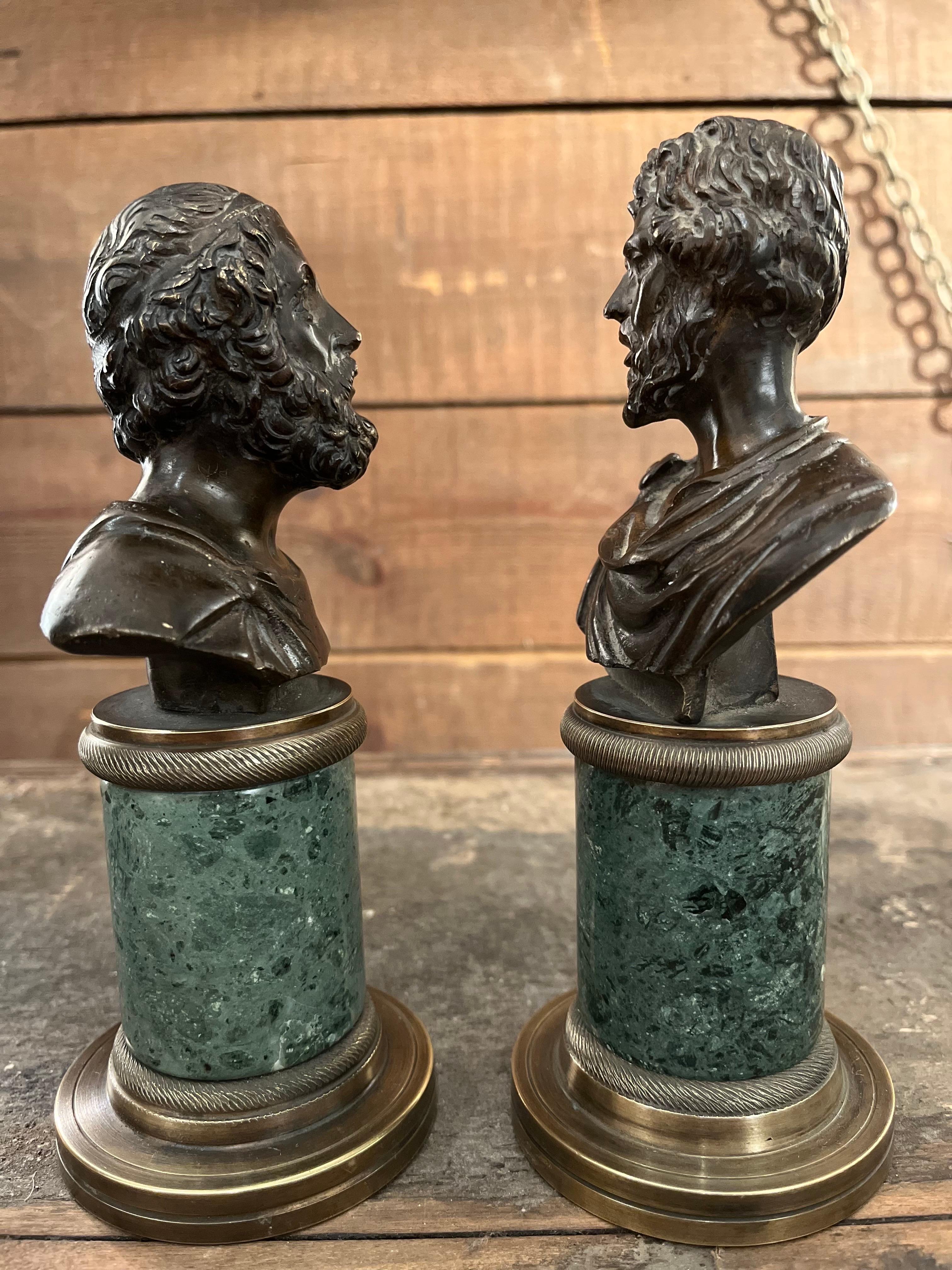 Coppia di busti Grand Tour Socrate e Septimio Severo del XIX secolo in vendita 1