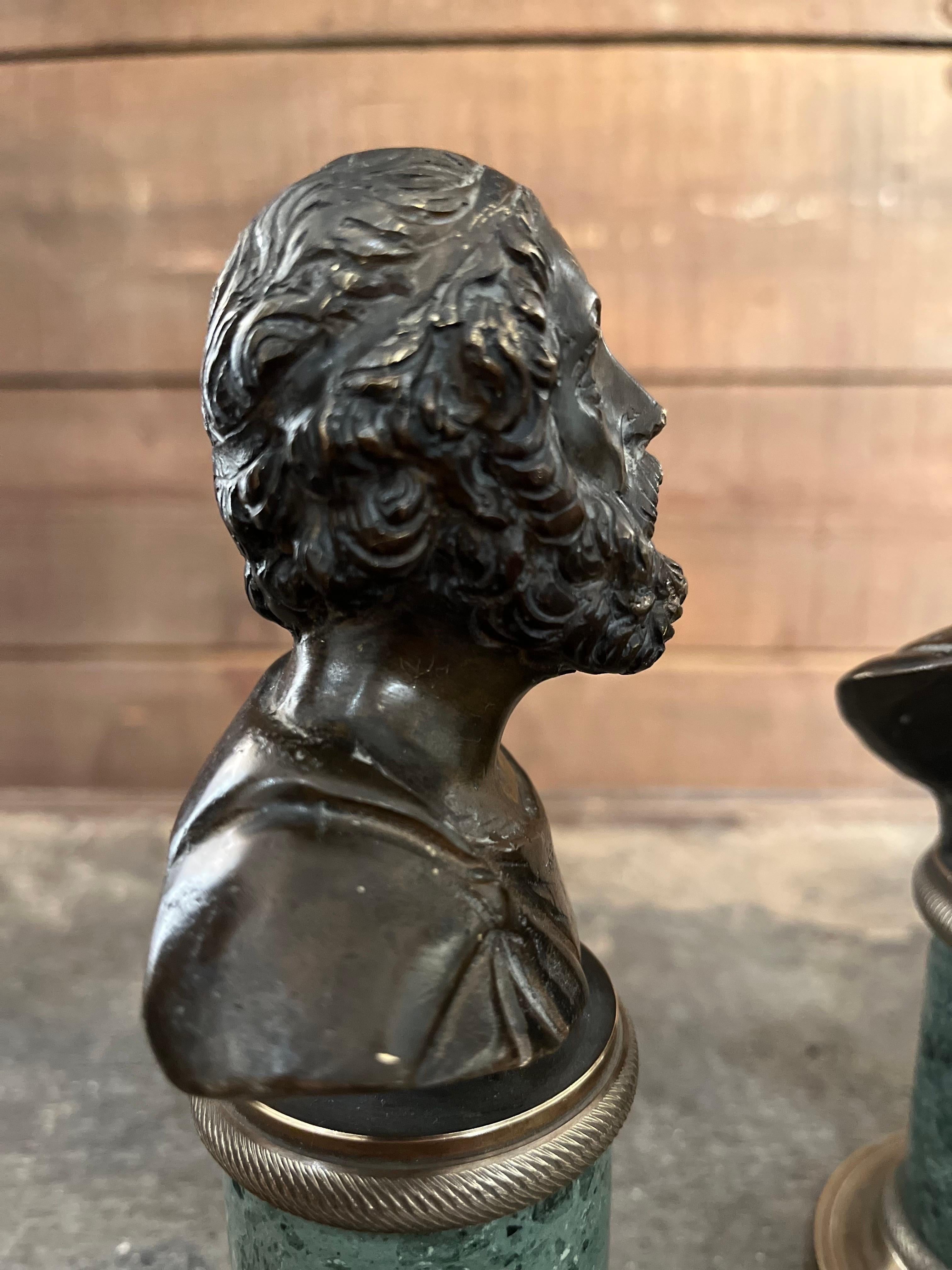 Coppia di busti Grand Tour Socrate e Septimio Severo del XIX secolo in vendita 3