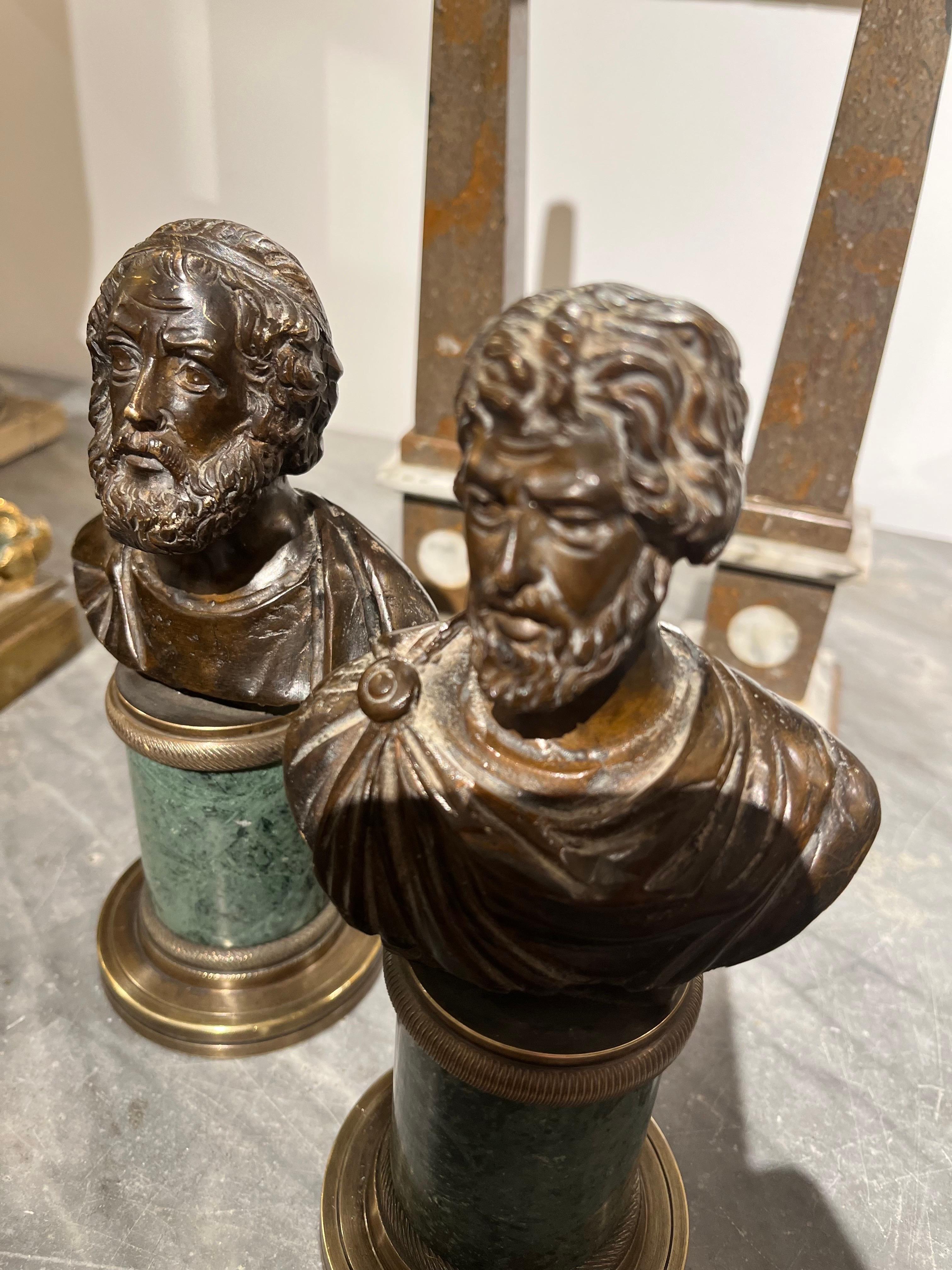 Coppia di busti Grand Tour Socrate e Septimio Severo del XIX secolo in vendita 4