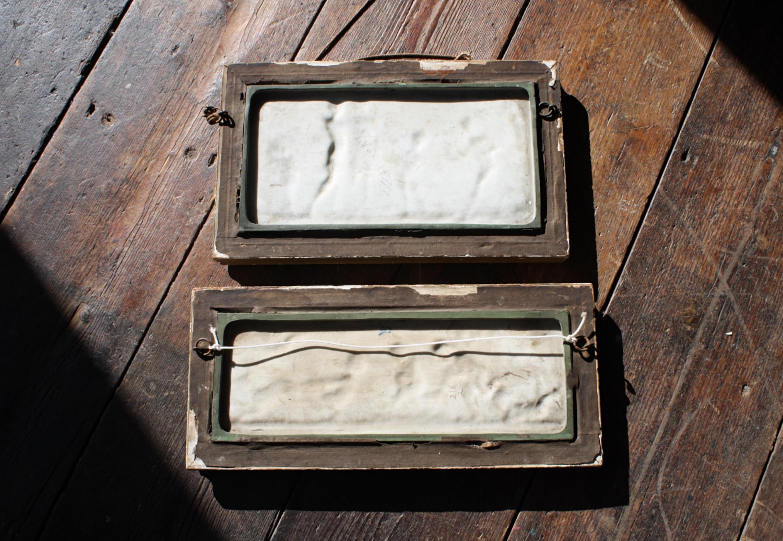 19th Century Pair of Green Ground Jasperware Plaques Classical Panels 10
