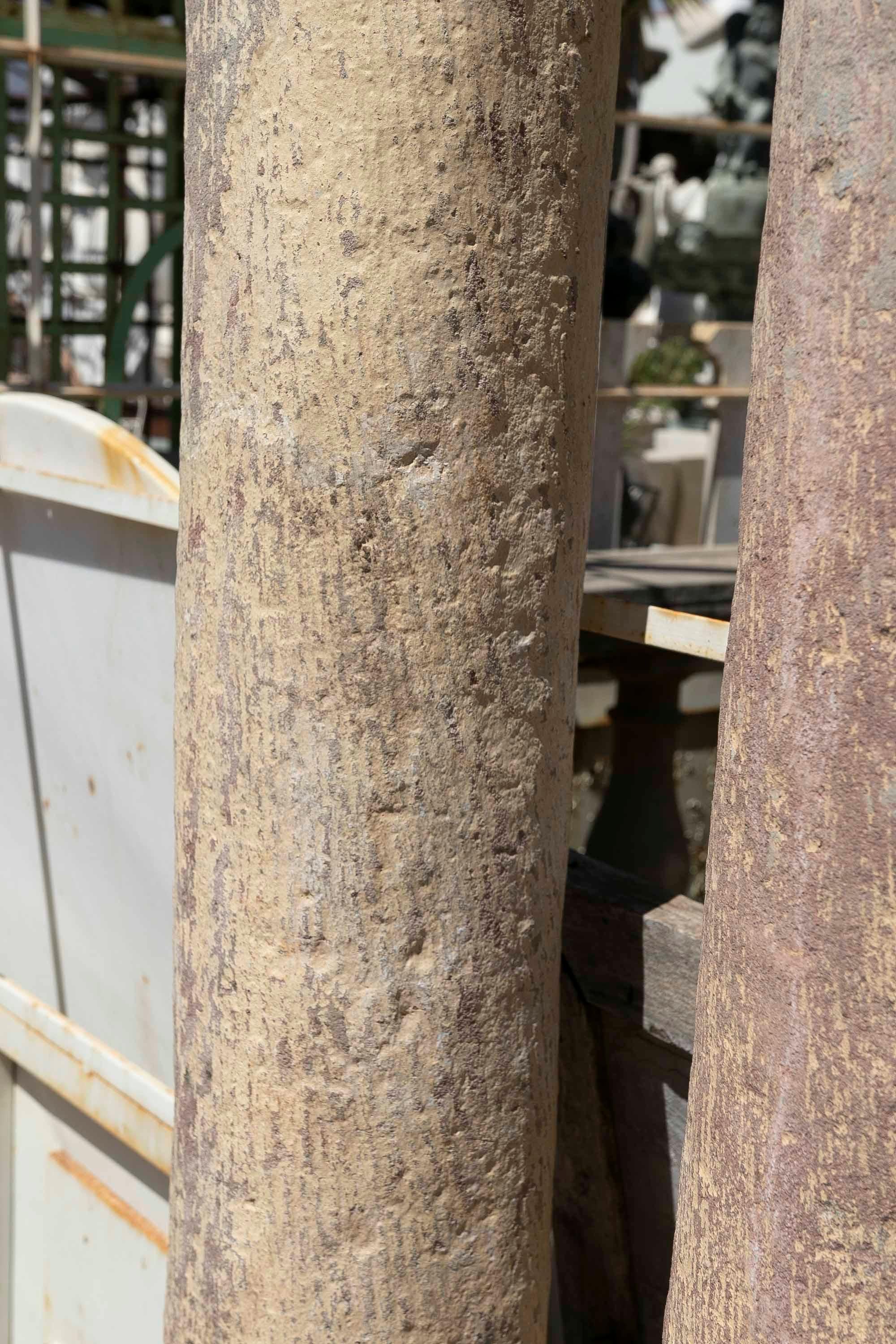 19th Century Pair of Hand-Carved Stone Columns For Sale 9