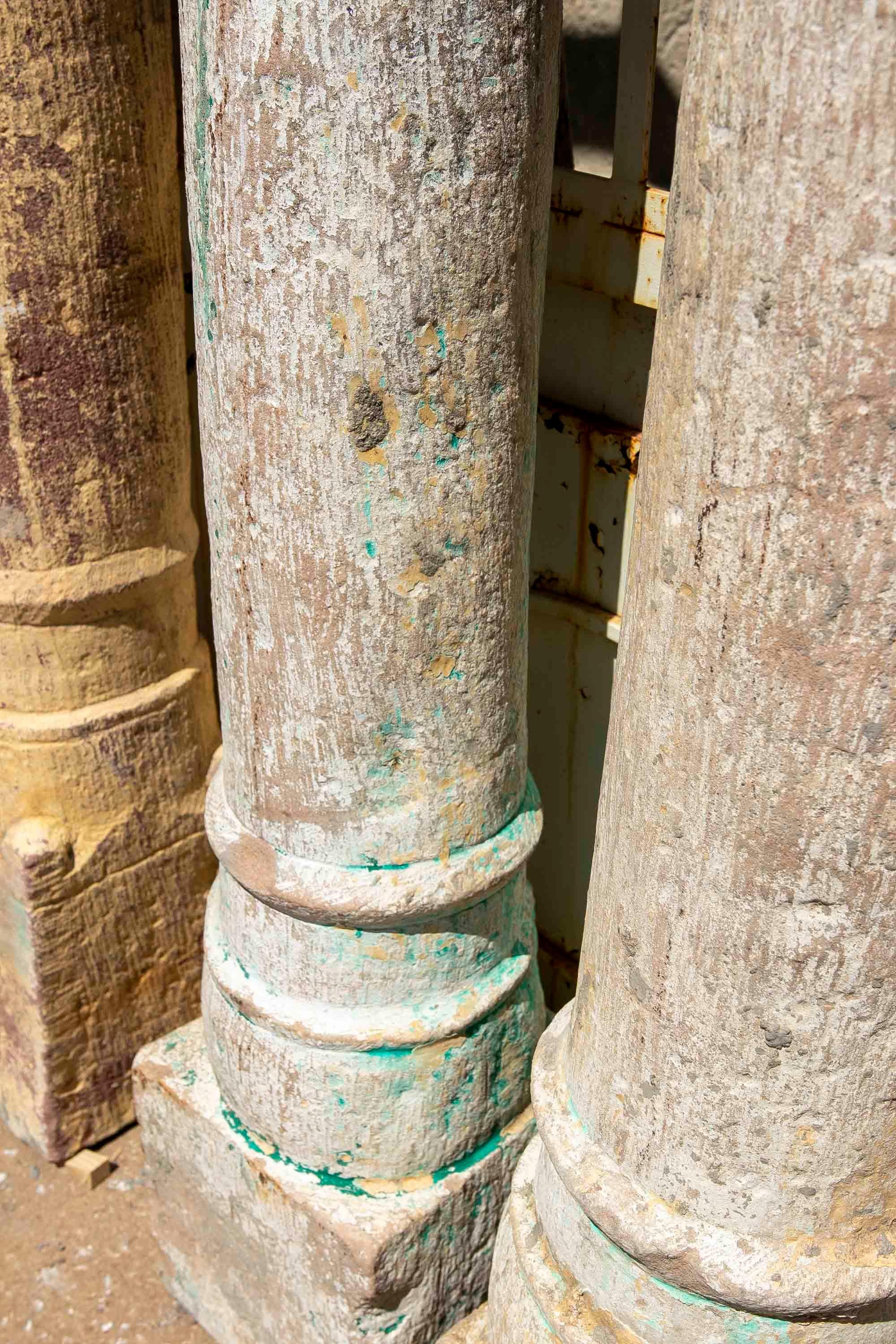 19th Century Pair of Hand-Carved Stone Columns For Sale 11